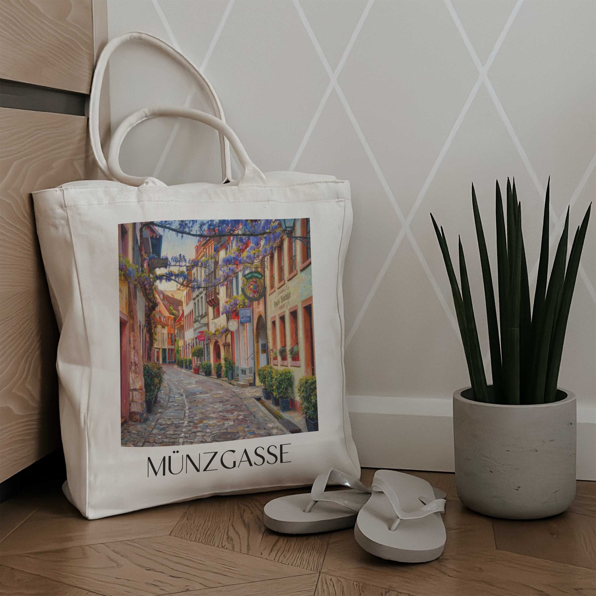 münzgasse-freiburg-deutschland-einkaufstasche-oil-painting-oelgemaelde