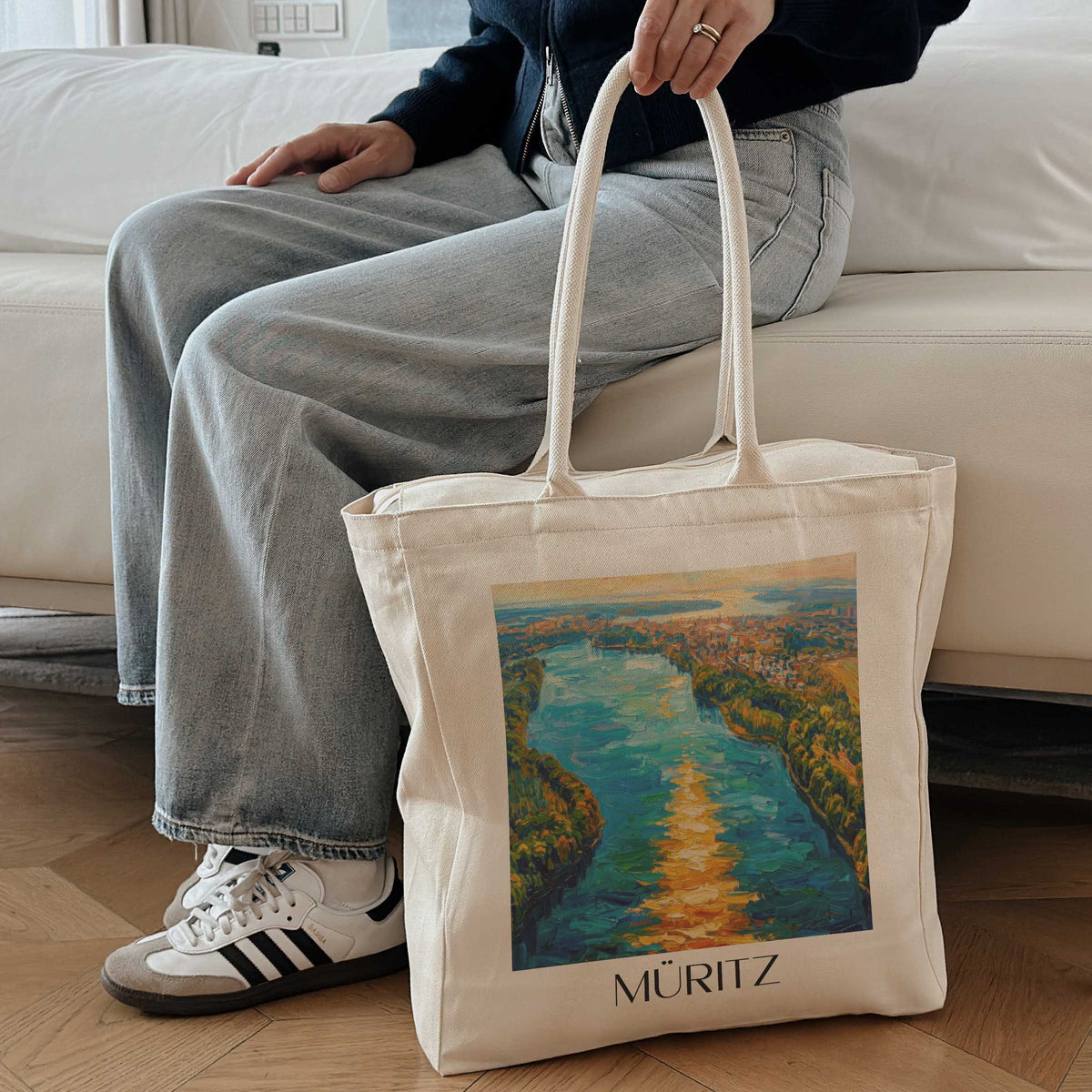 müritz-mecklenburgische-seenplatte-deutschland-einkaufstasche-oil-painting-oelgemaelde