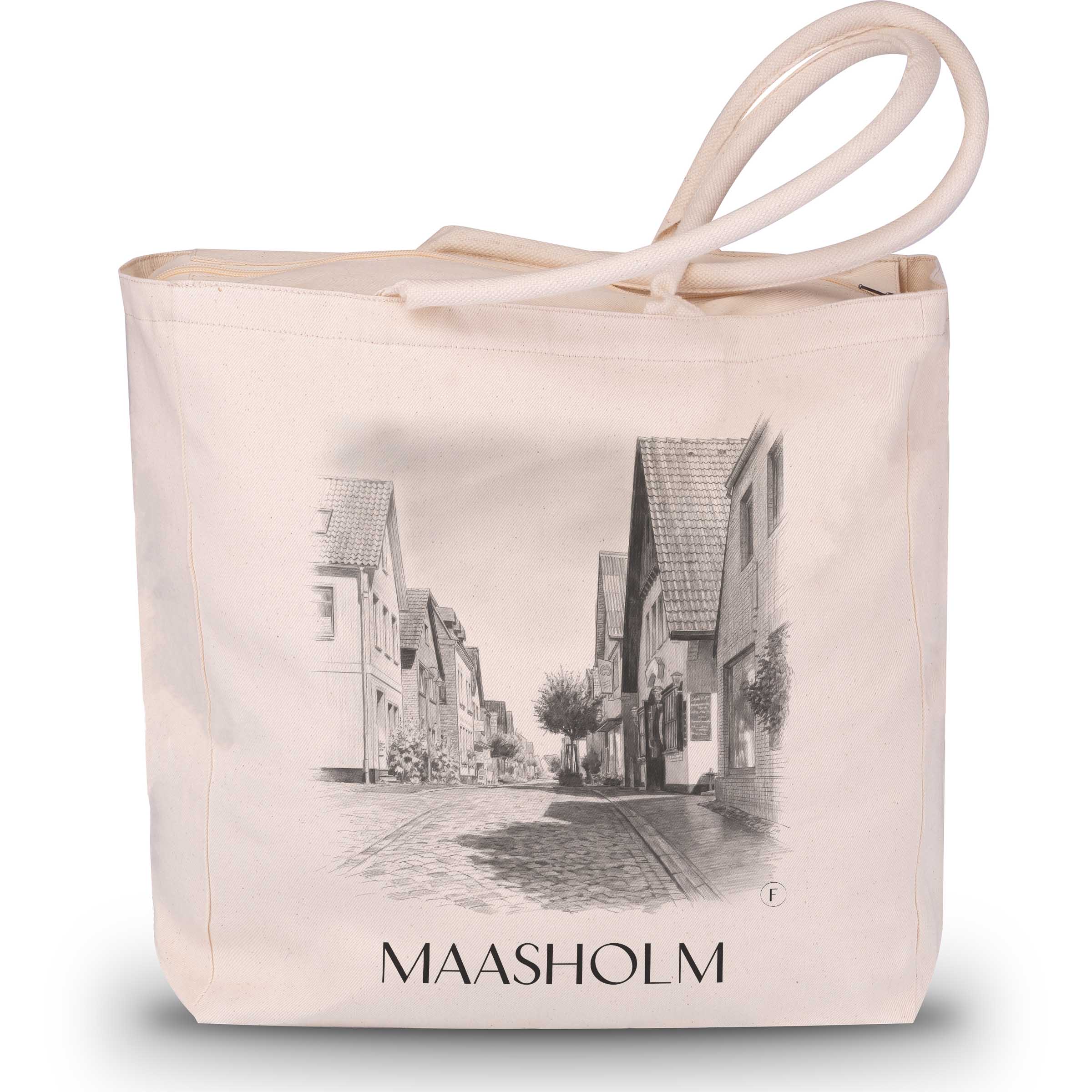 Maasholm Shopping Tasche - Schleswig - Deutschland Tote Bag - Einkaufstasche im Zeichnung Stil