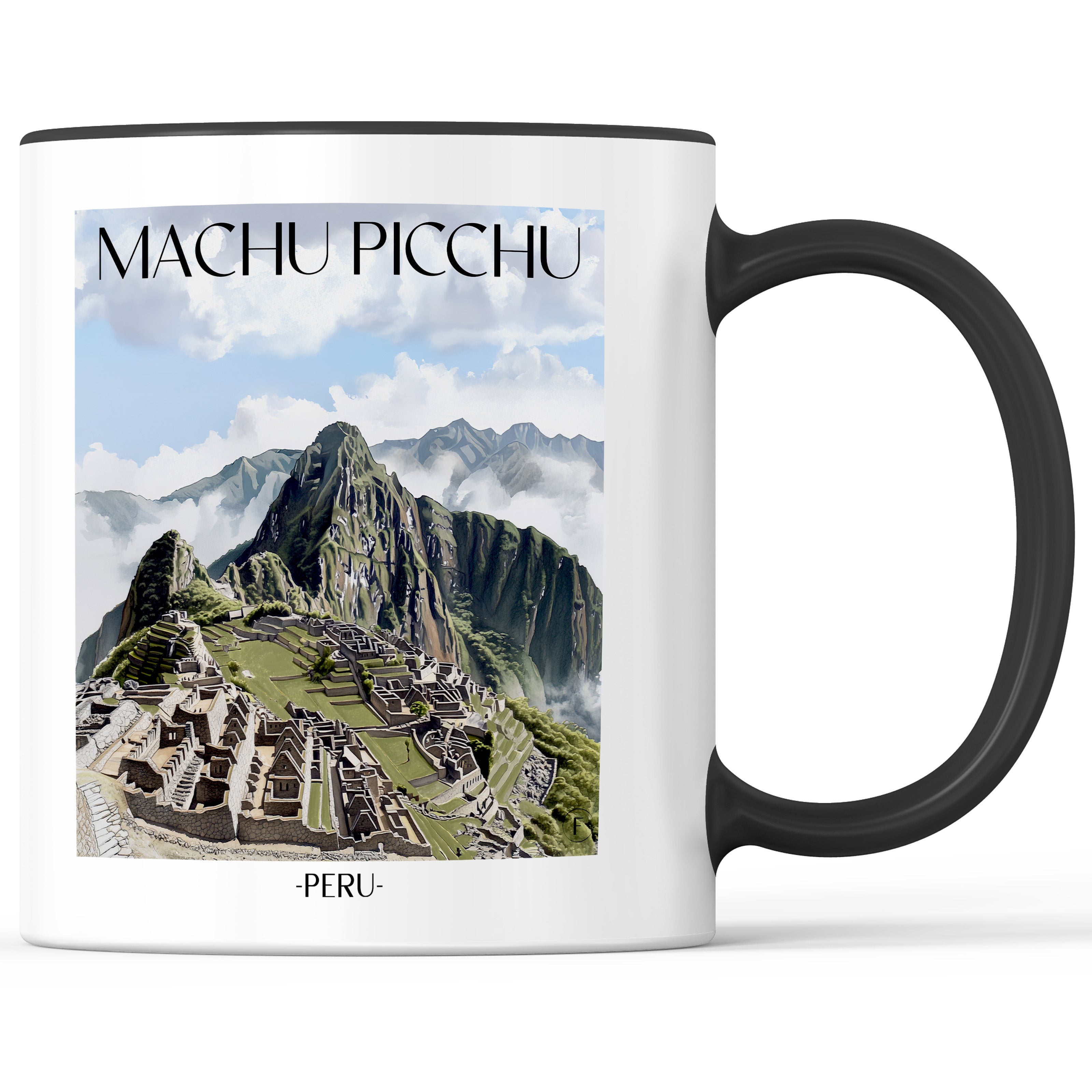 Machu Picchu - Peru Becher - Kaffeetasse im Aquarell Stil - favplace