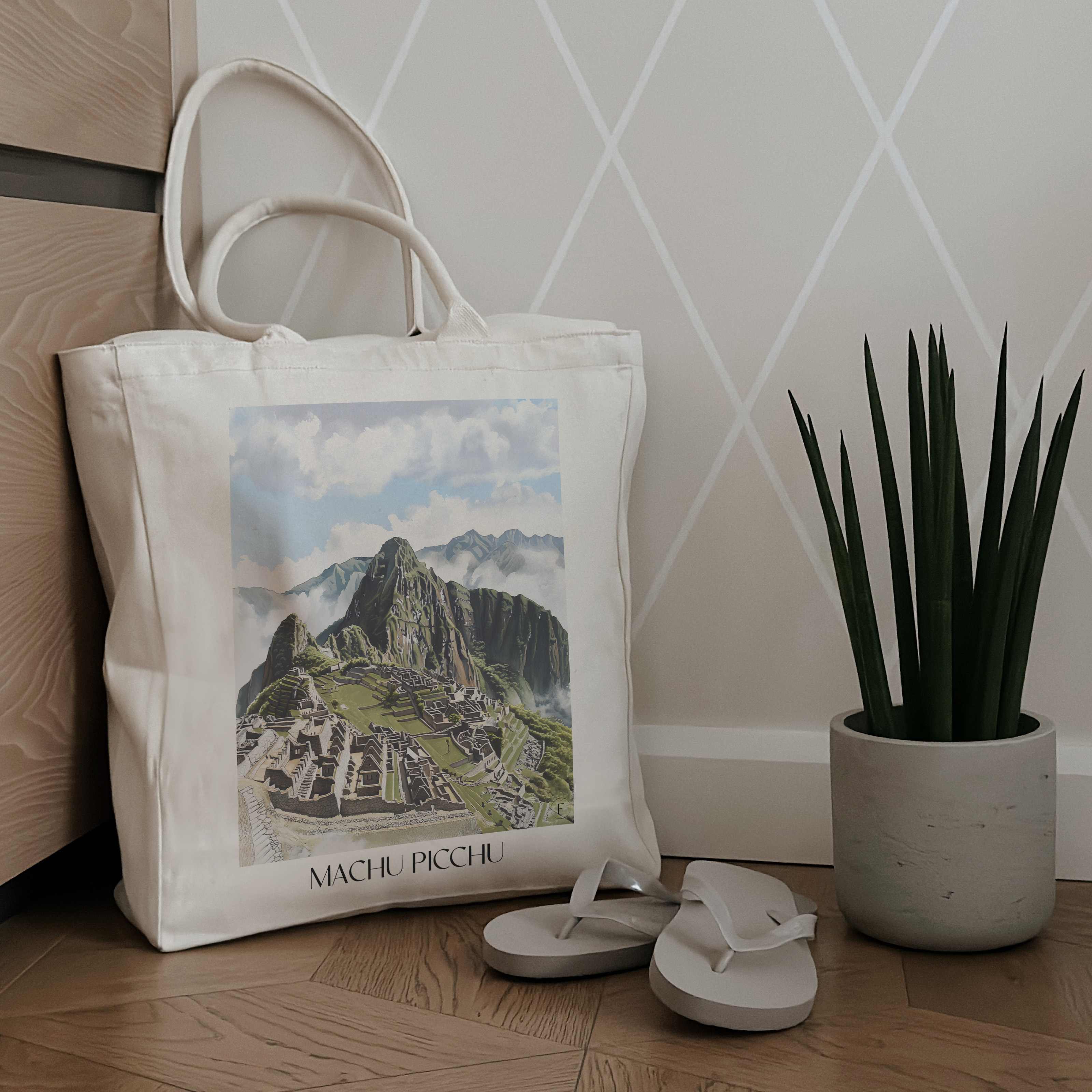 Machu-Picchu-Peru-einkaufstasche-aquarell