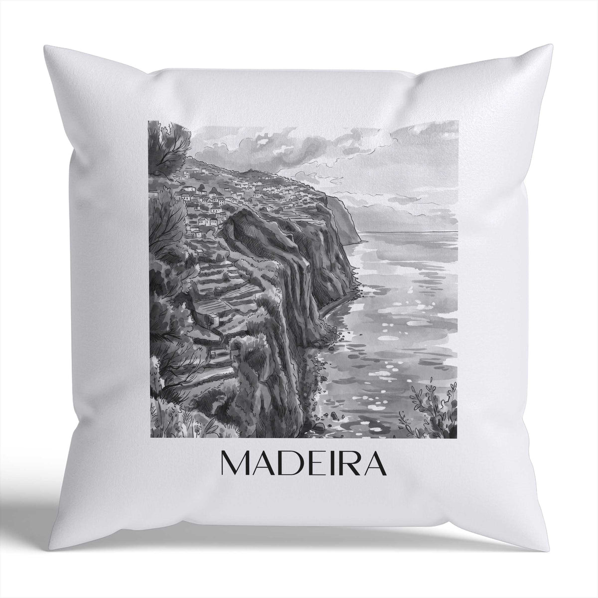madeira-portugal-portugal-kissenbezug-aquarell-schwarz-weiss