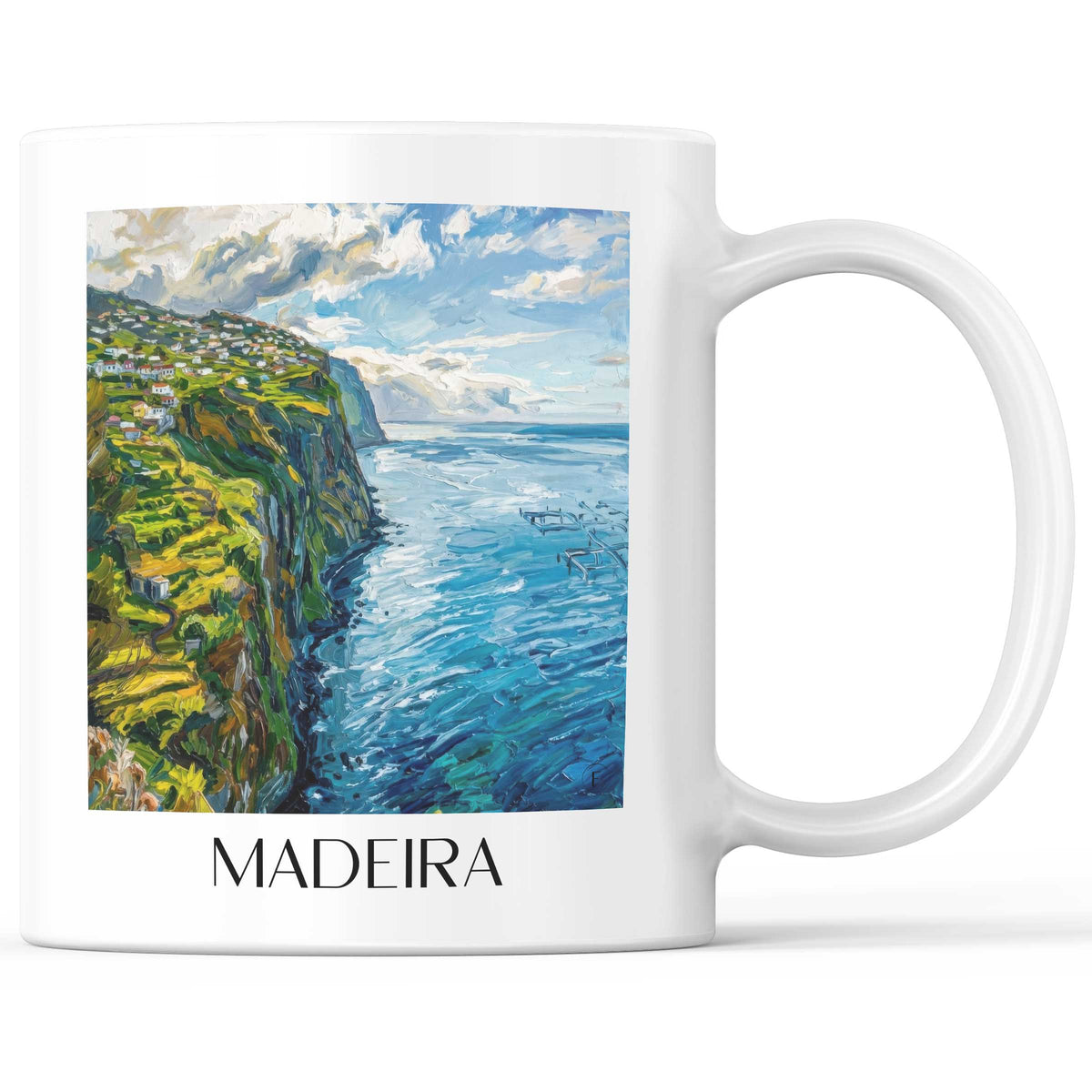 Madeira - Portugal Becher - Kaffeetasse im Ölgemälde Stil - favplace