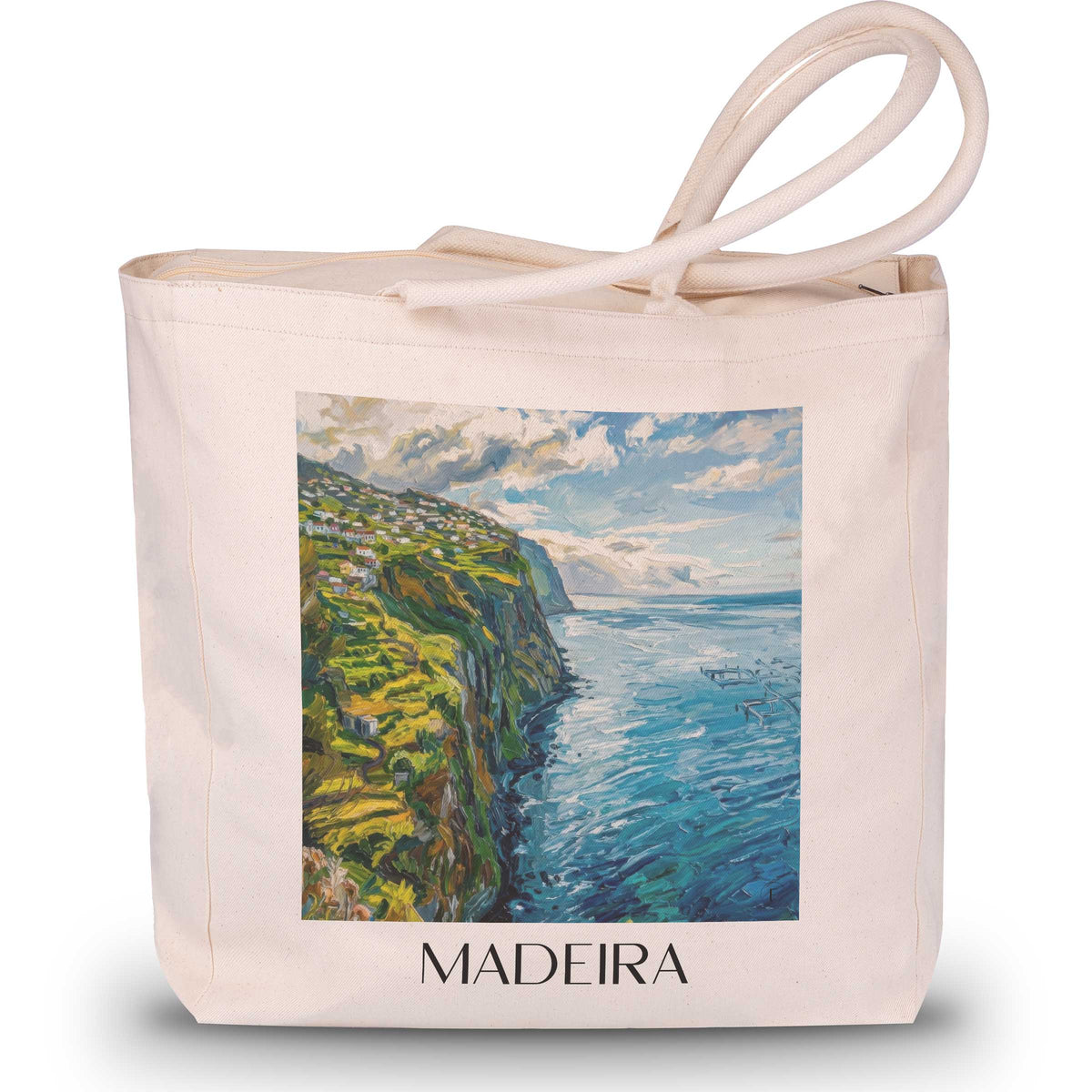 Madeira - Portugal Tote Bag - Einkaufstasche im Ölgemälde Stil - favplace