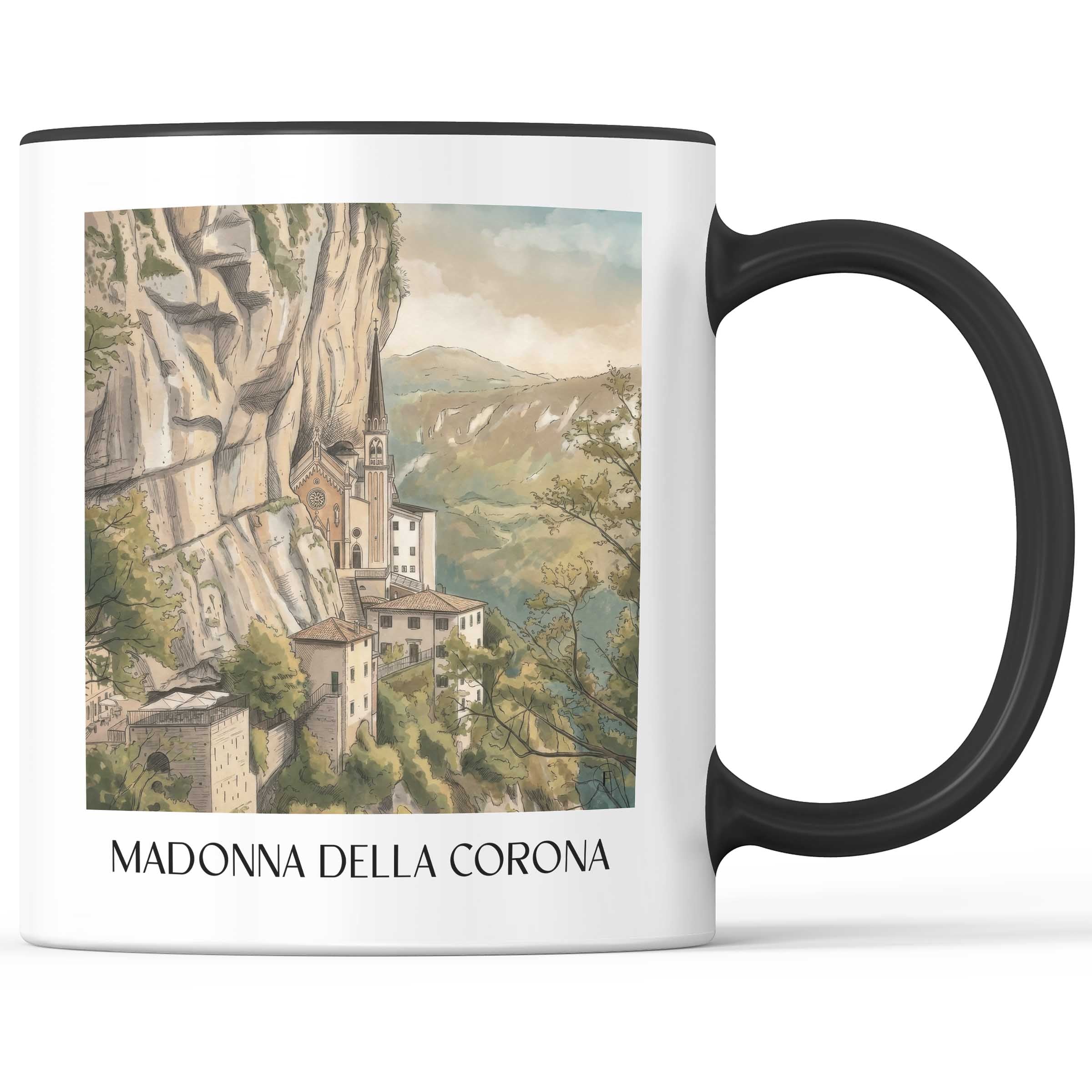 Madonna della Corona Kaffeebecher - Venetien - Italien Becher - Kaffeetasse im Aquarell Stil - favplace