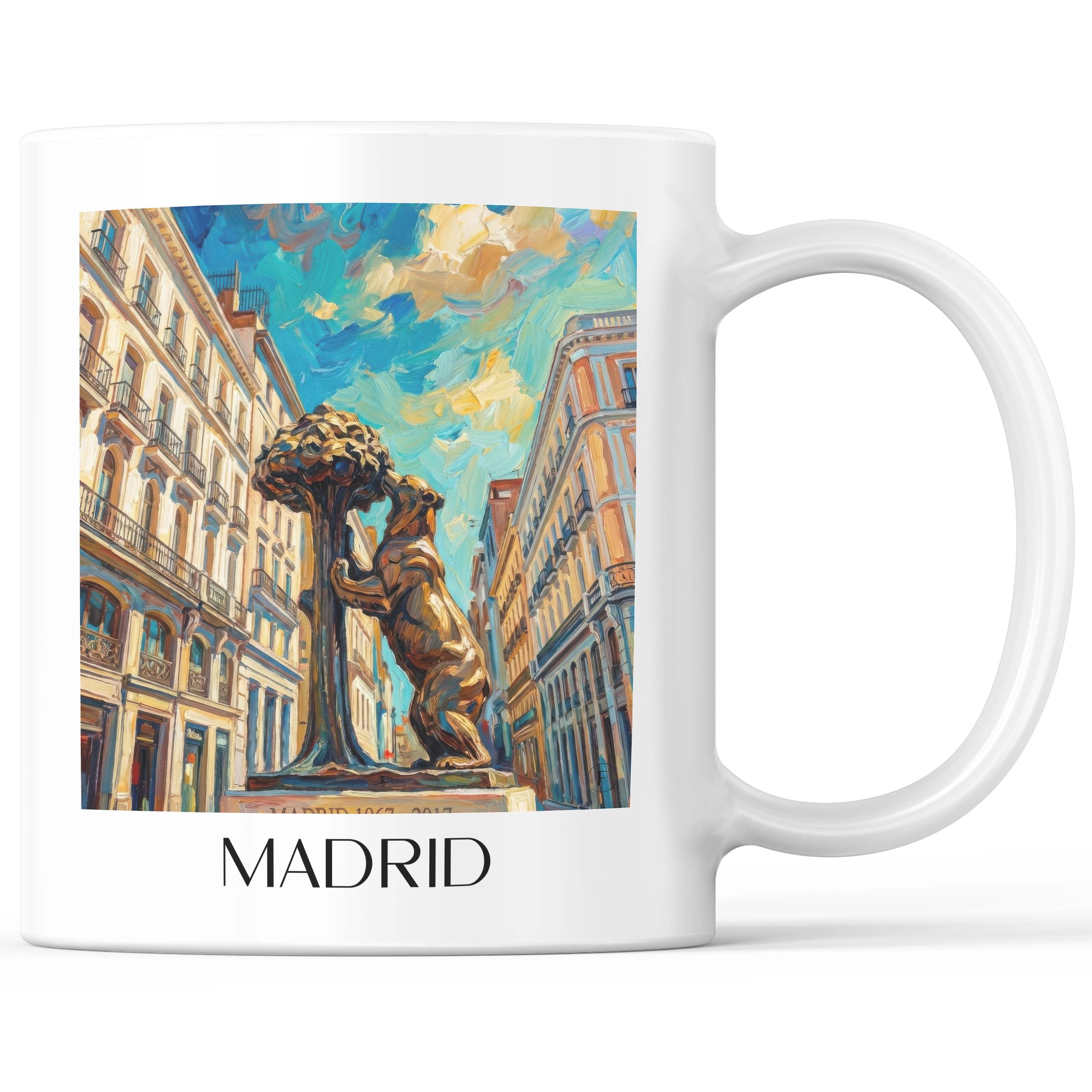 Madrid Kaffeebecher - Spanien - Spanien Becher - Kaffeetasse im Ölgemälde Stil - favplace