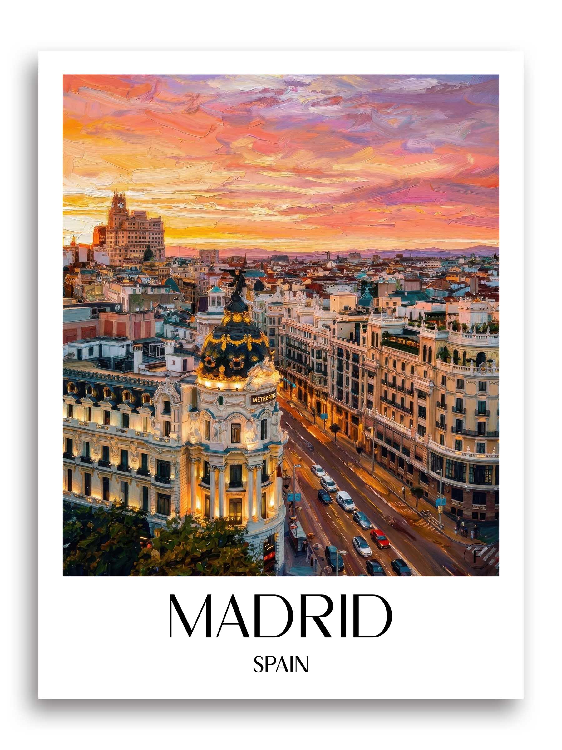 Madrid Poster - - Spanien Kunstdruck - Ölgemälde von A4 bis A1 - favplace