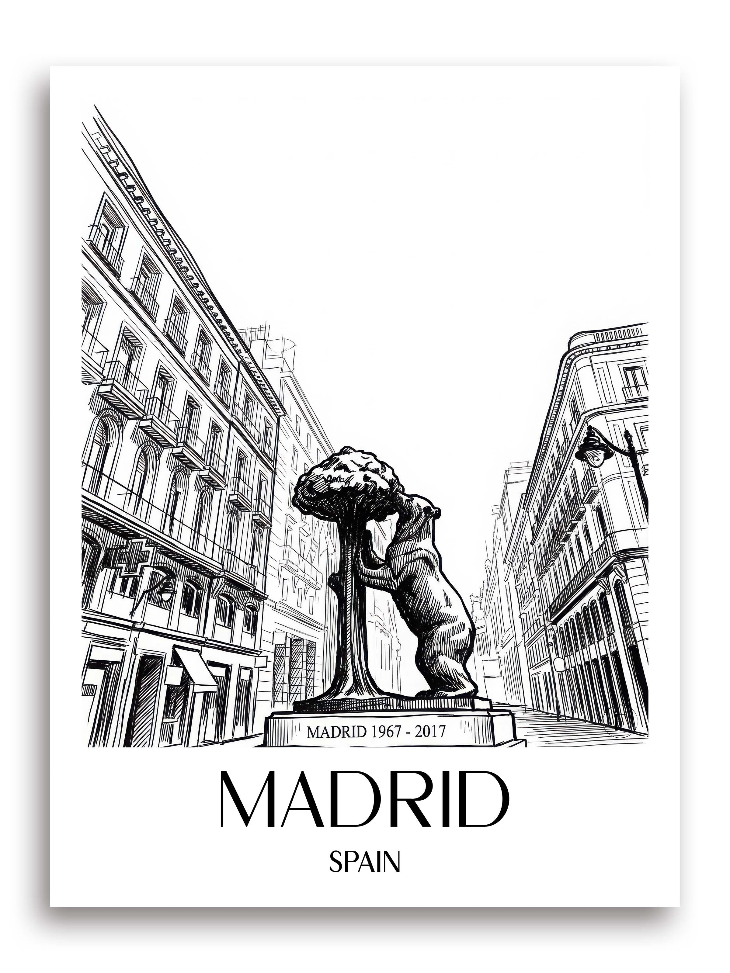 Madrid Poster - Spanien - Spanien Kunstdruck - Skizze von A4 bis A1 - favplace