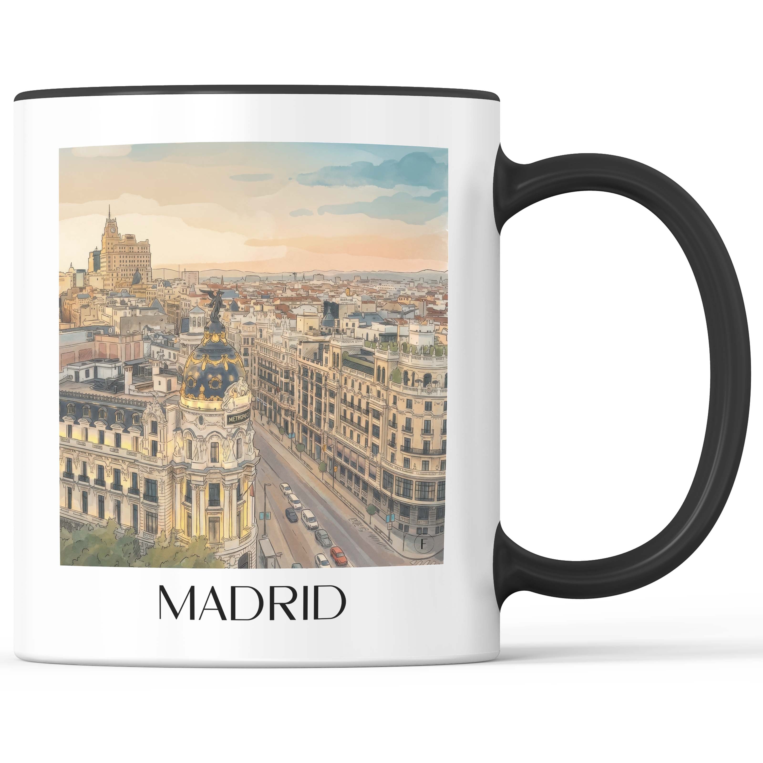 Madrid - Spanien Becher - Kaffeetasse im Aquarell Stil - favplace