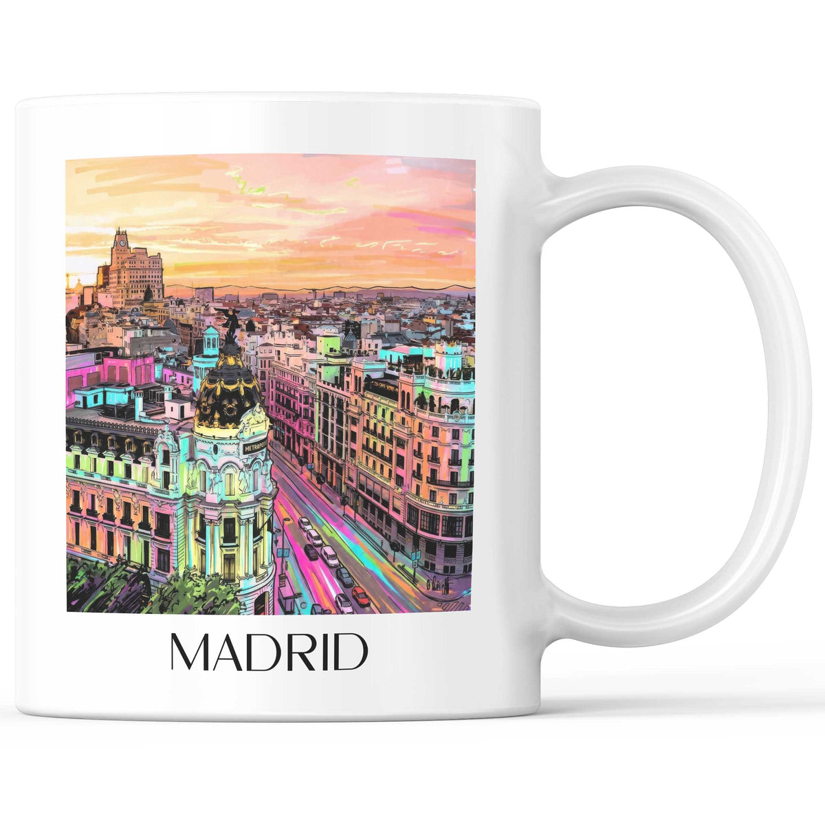 Madrid - Spanien Becher - Kaffeetasse im Tag Graffiti Stil - favplace