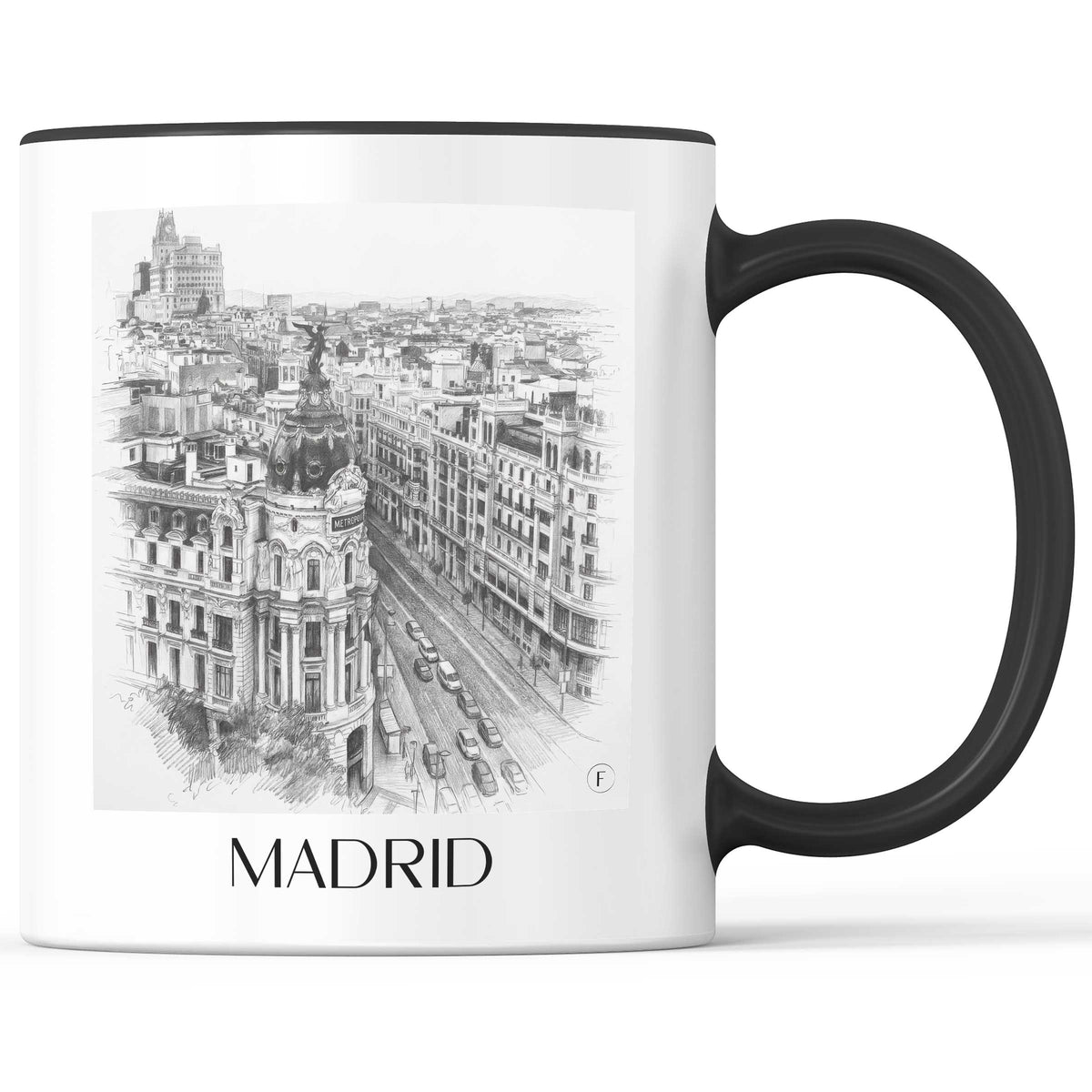 Madrid - Spanien Becher - Kaffeetasse im Zeichnung Stil - favplace