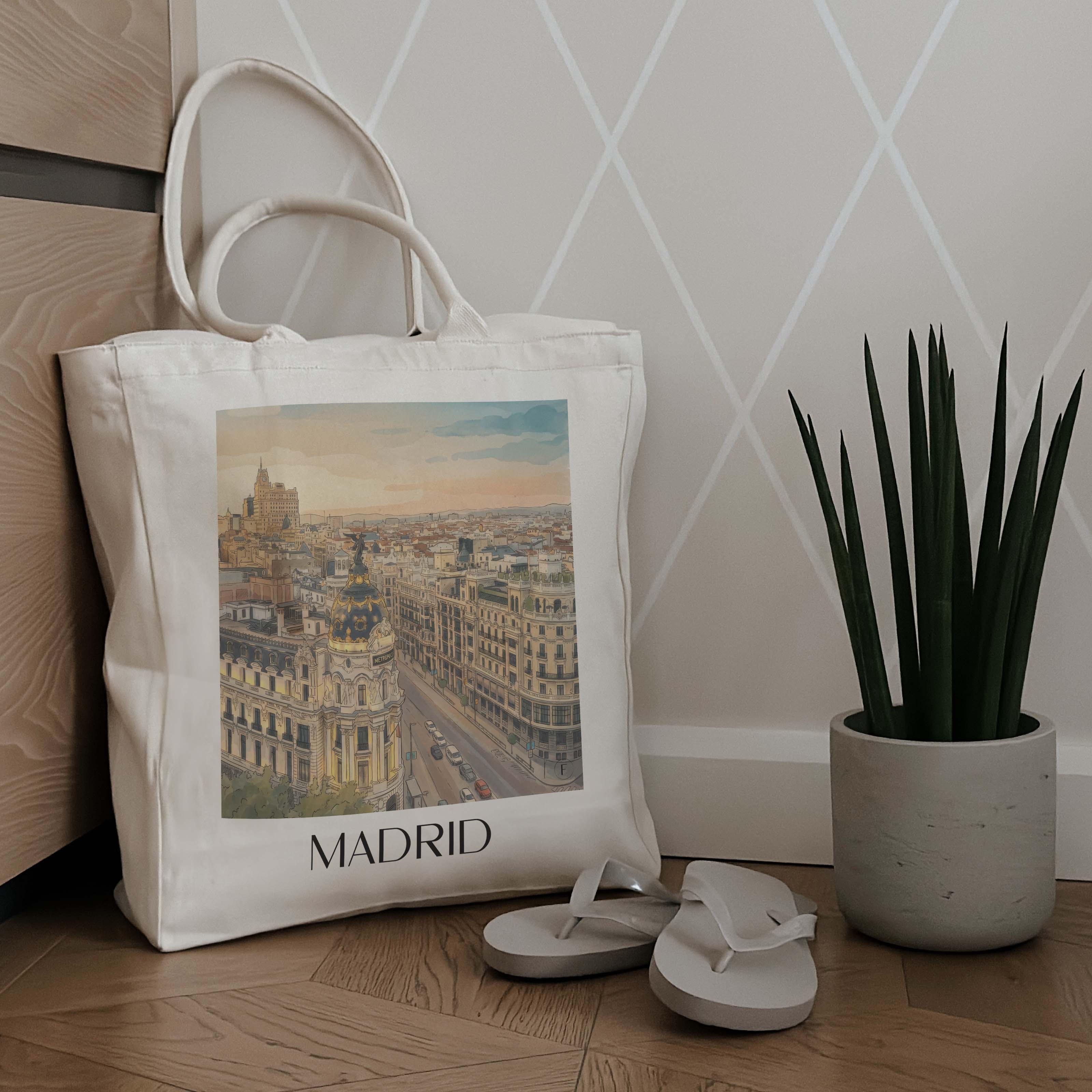 madrid-spanien-einkaufstasche-aquarell