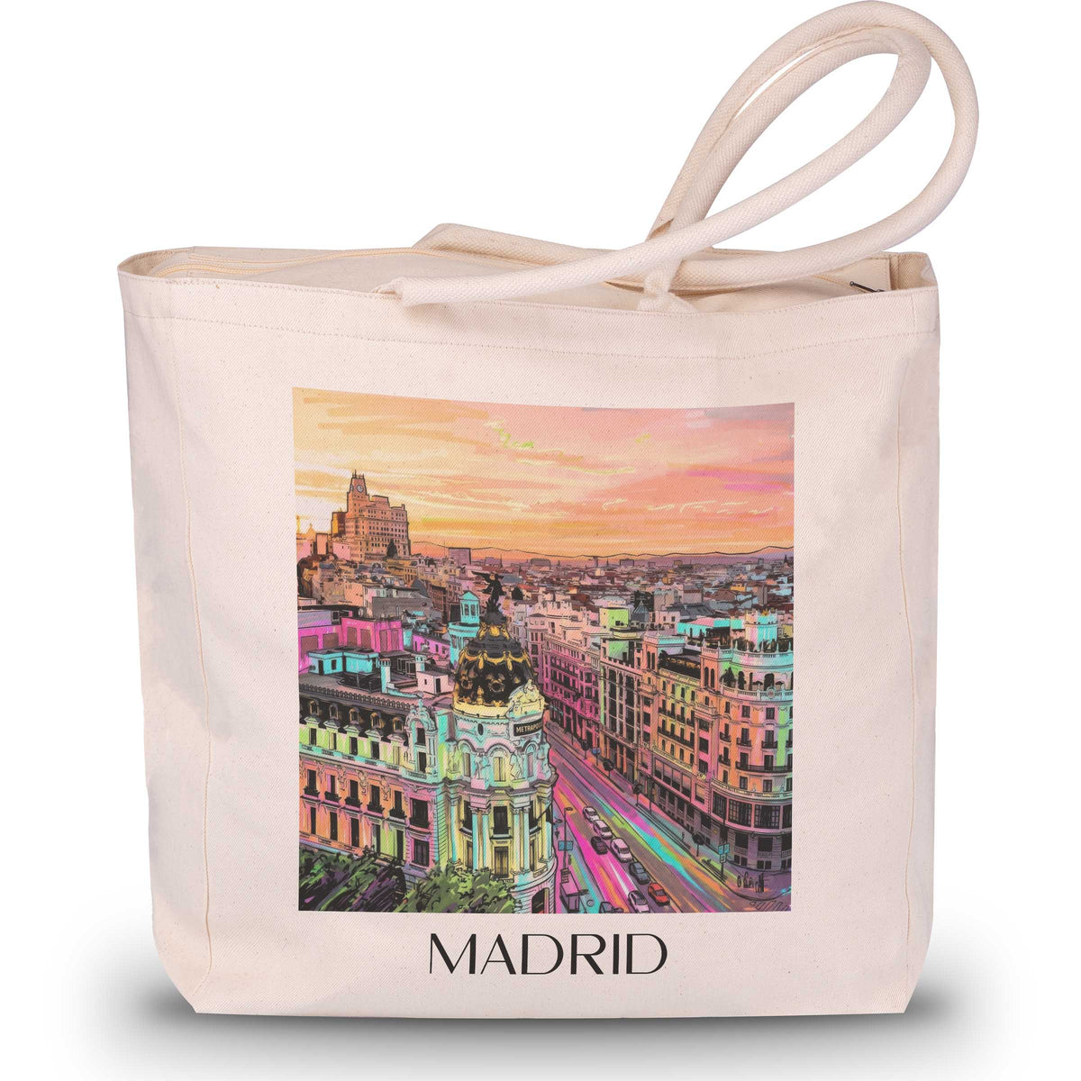 Madrid - Spanien Tote Bag - Einkaufstasche im Tag Graffiti Stil - favplace