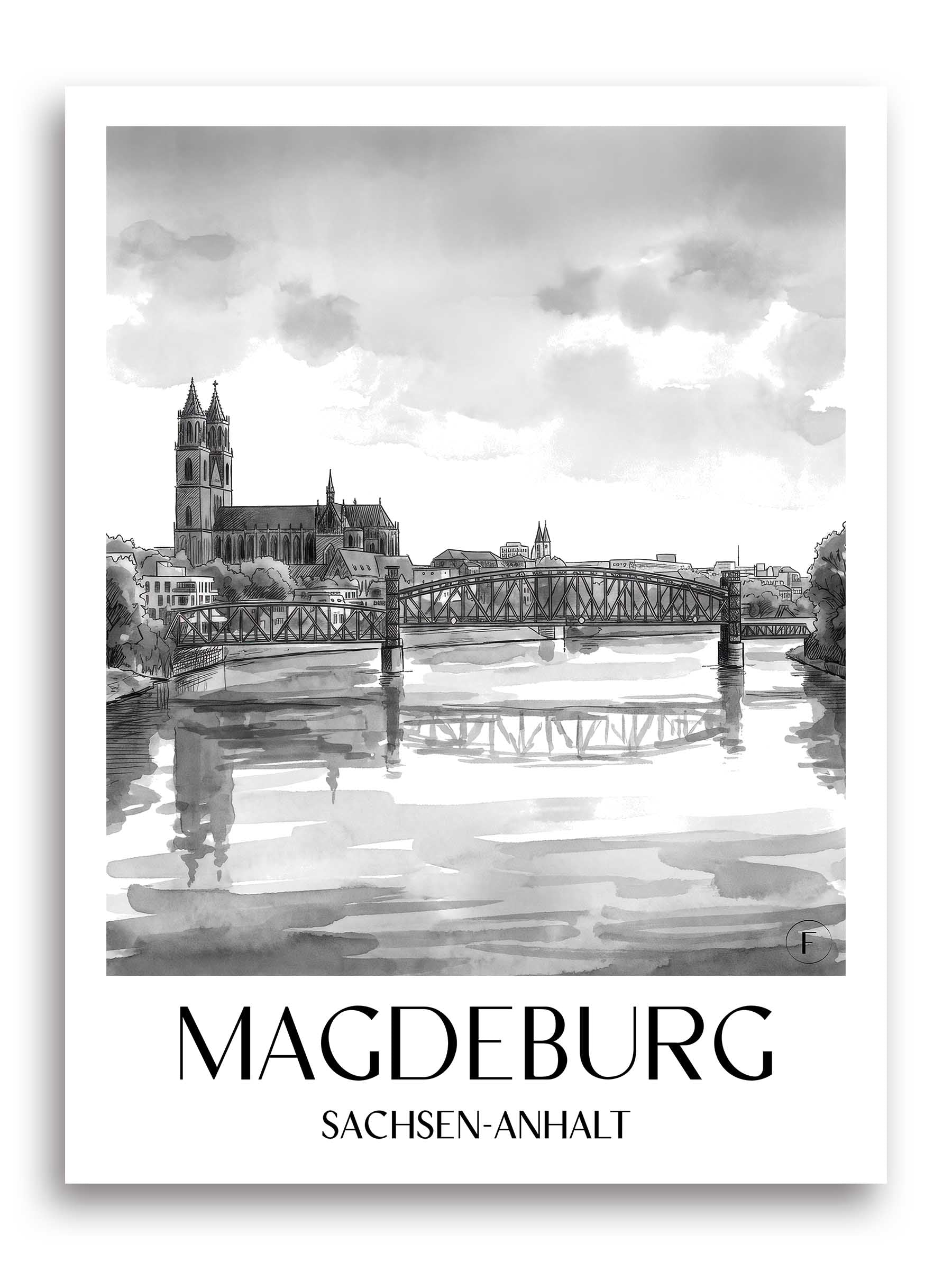 magdeburg-sachsen-anhalt-deutschland-poster-aquarell-schwarz-weiss