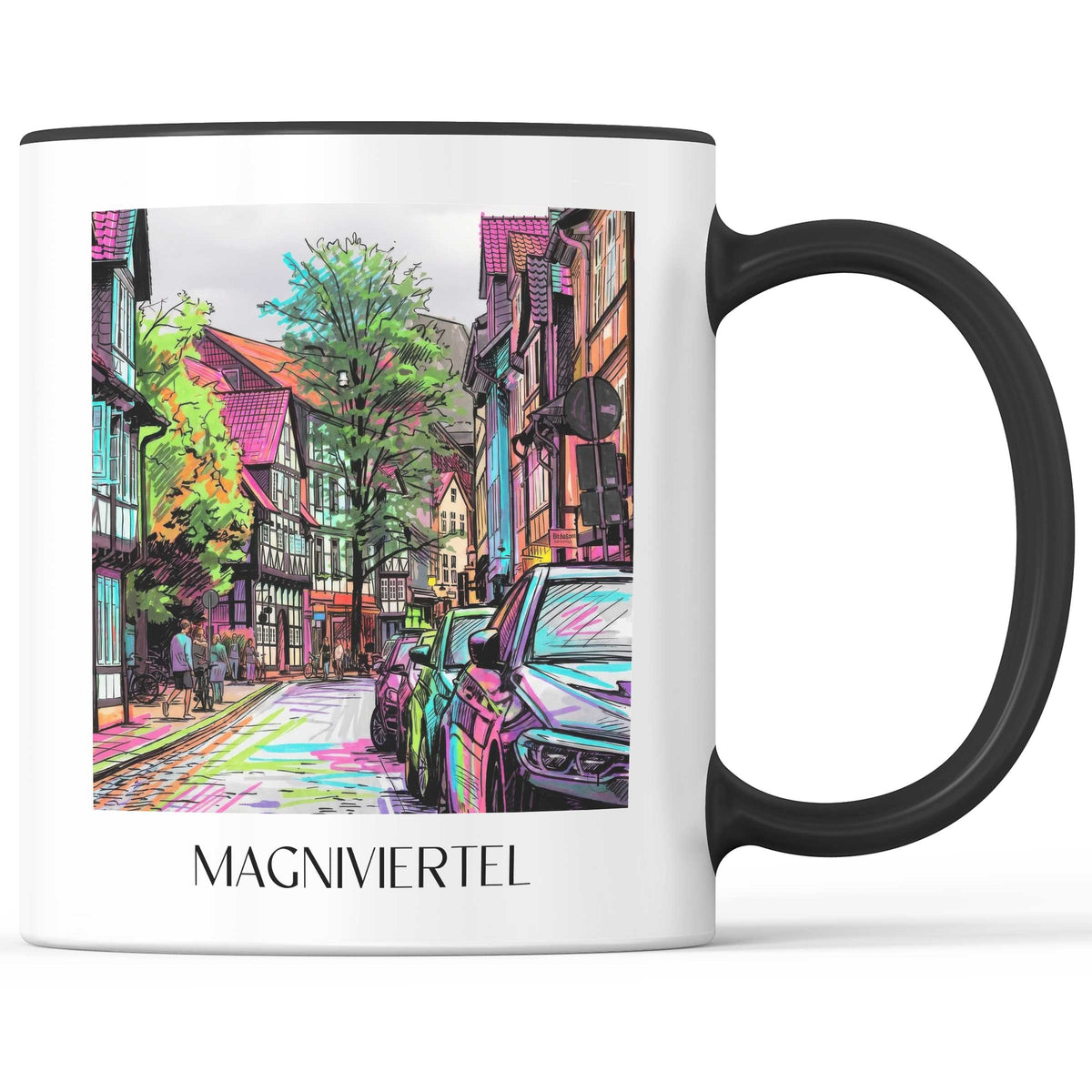 Magniviertel Kaffeebecher - Braunschweig - Deutschland Becher - Kaffeetasse im Tag Graffiti Stil - favplace