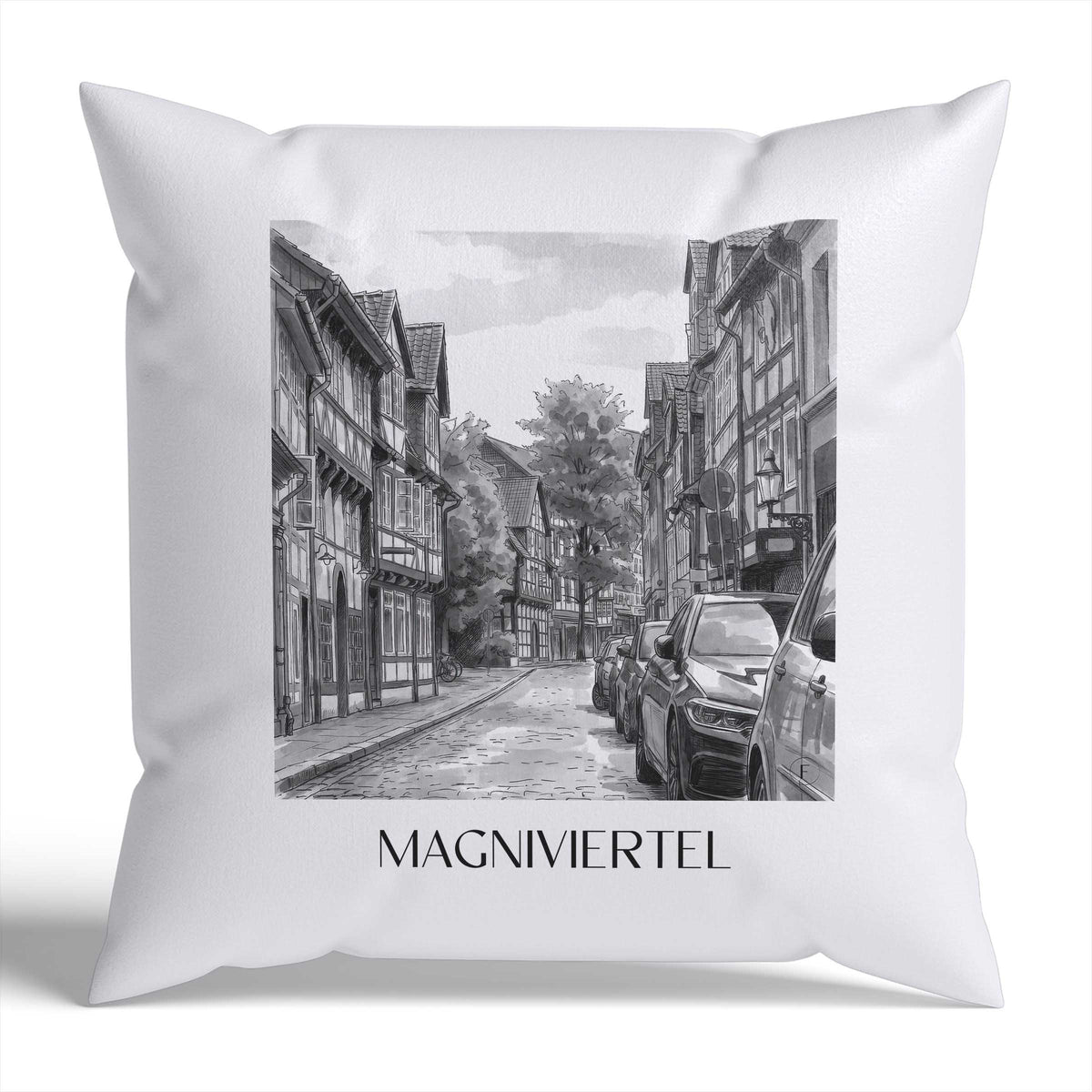 magniviertel-braunschweig-deutschland-kissenbezug-aquarell-schwarz-weiss