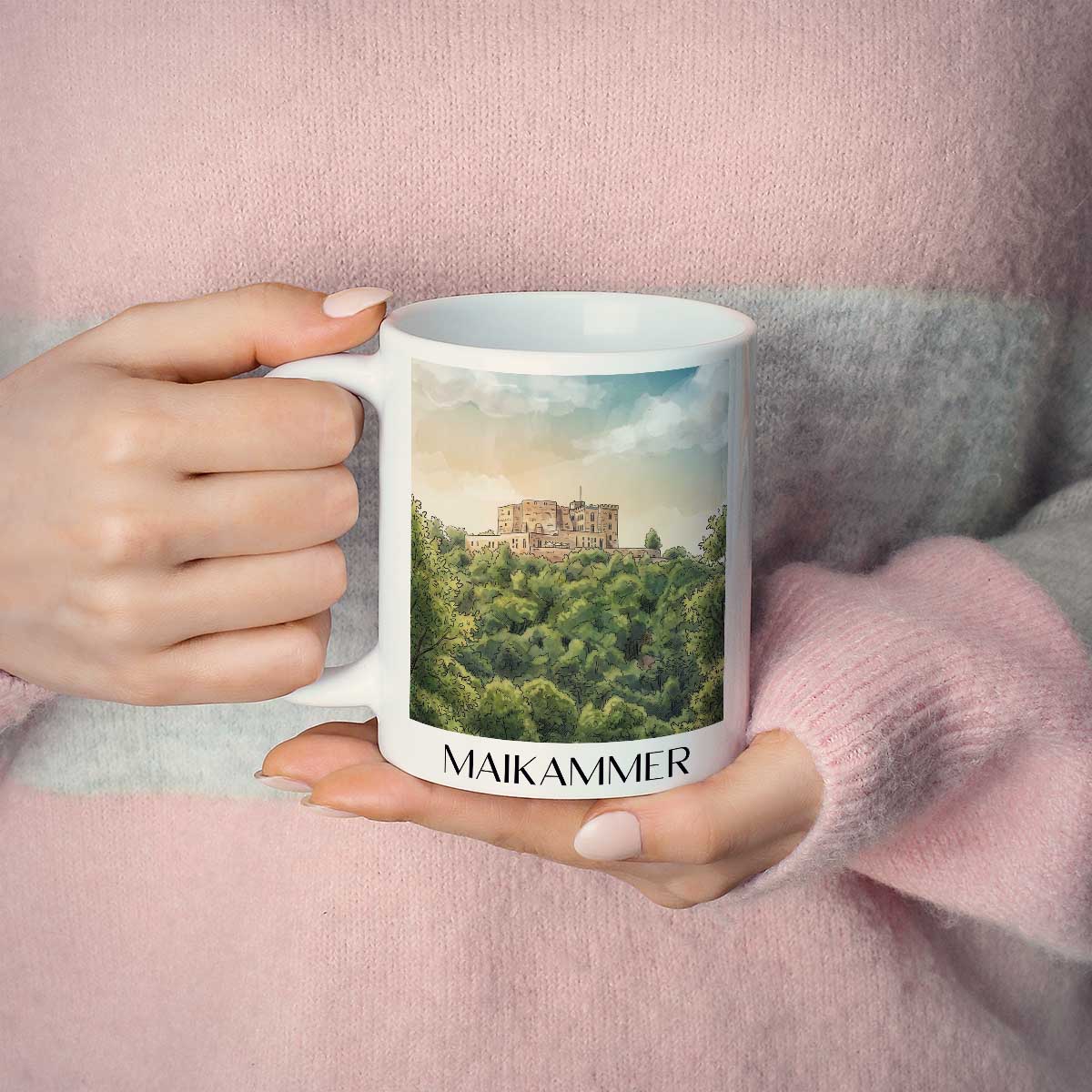 maikammer-pfälzer-weinstraße-deutschland-kaffeebecher-aquarell
