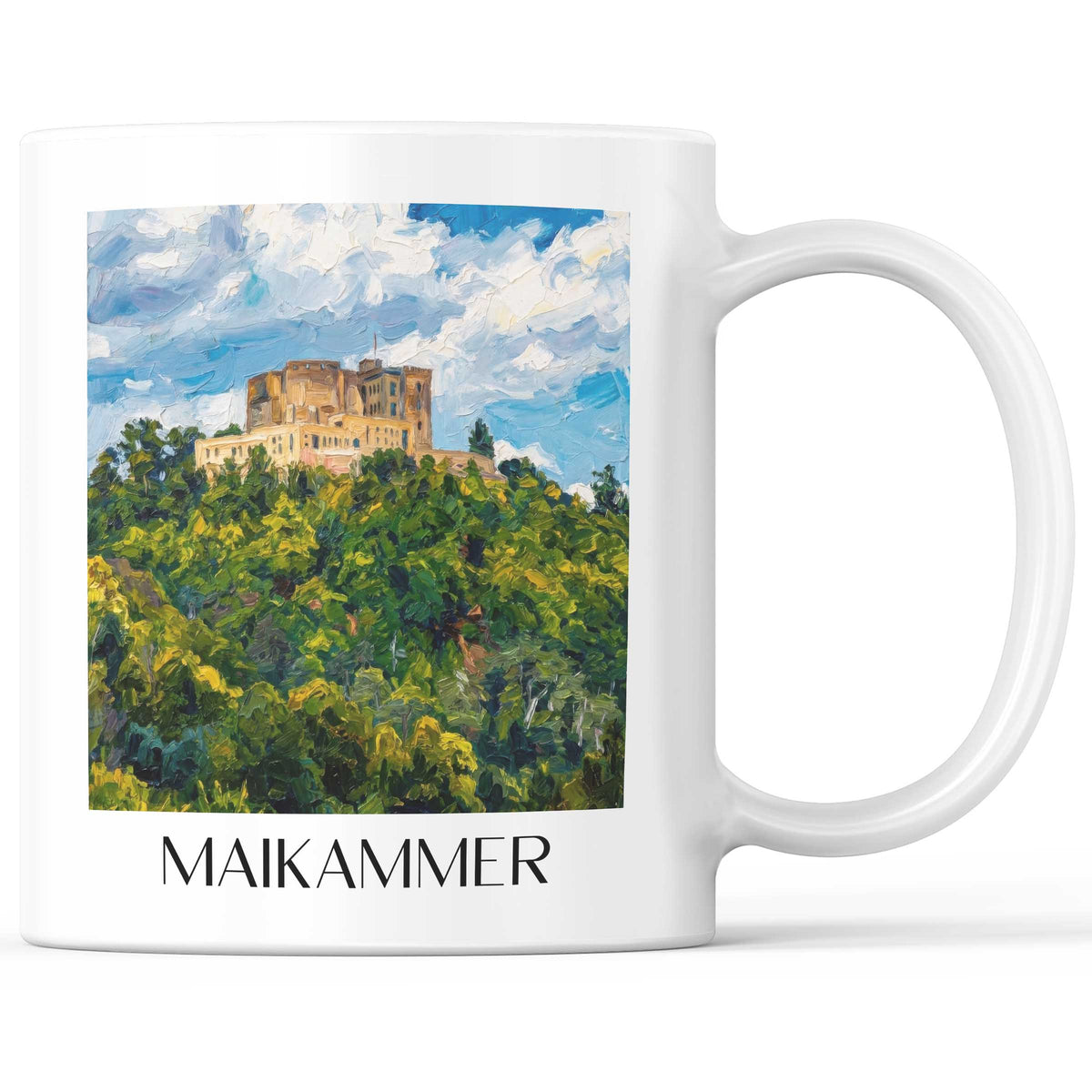Maikammer Kaffeebecher - Pfälzer Weinstraße - Deutschland Becher - Kaffeetasse im Ölgemälde Stil - favplace