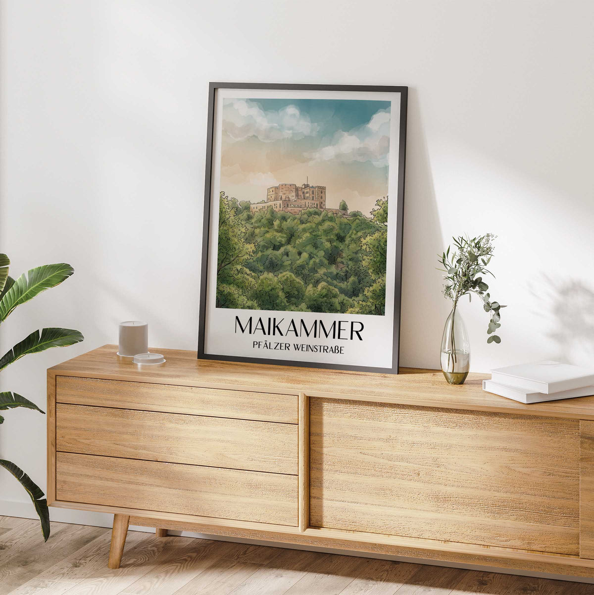 maikammer-pfälzer-weinstraße-deutschland-poster-aquarell