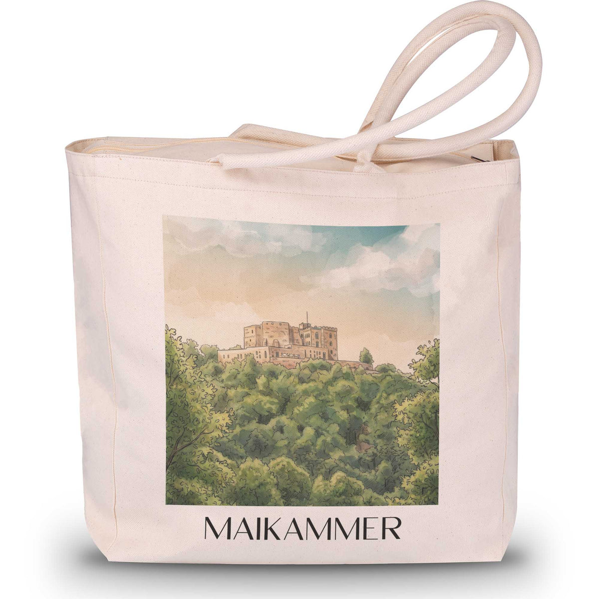 maikammer-pfälzer-weinstraße-deutschland-einkaufstasche-aquarell