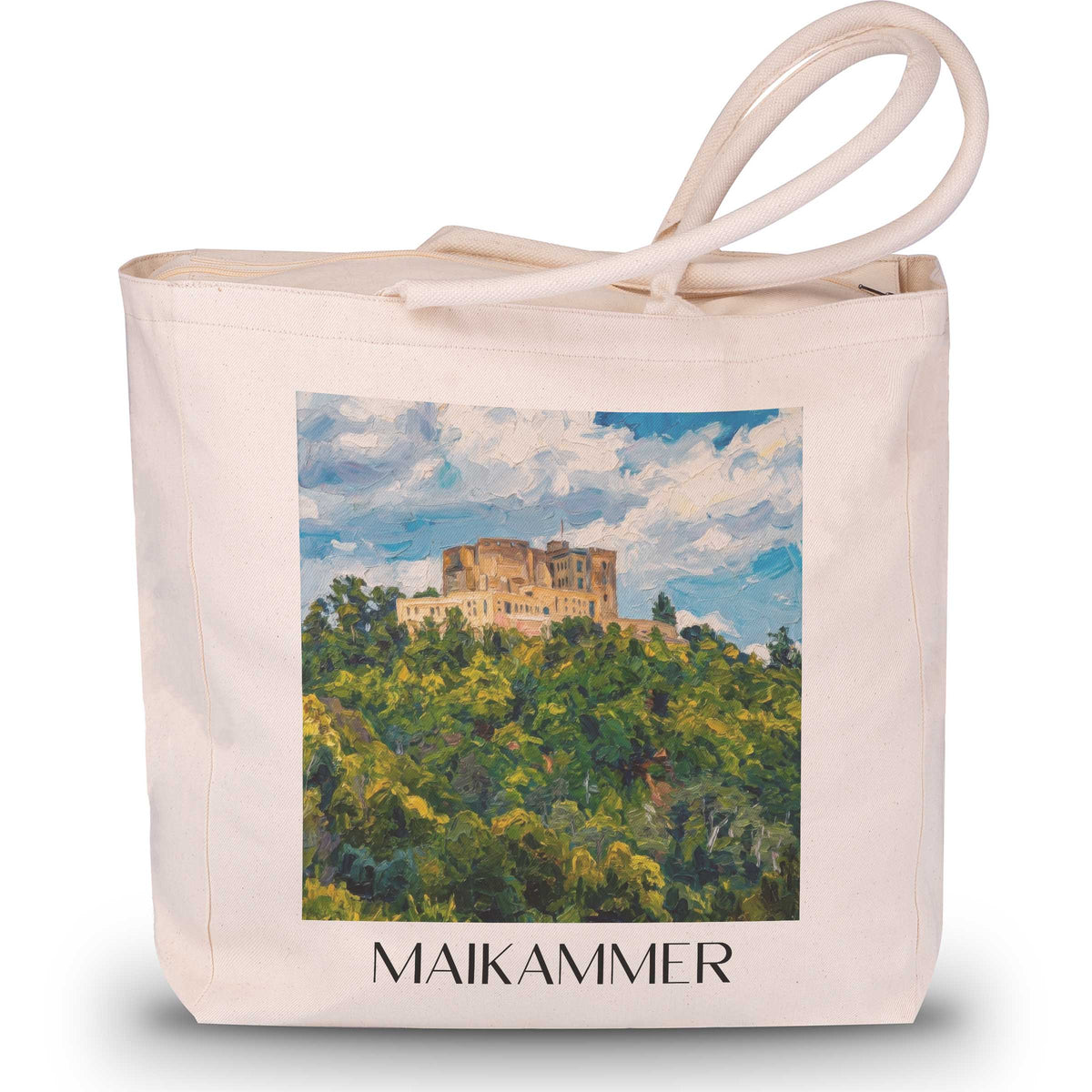 maikammer-pfälzer-weinstraße-deutschland-einkaufstasche-oil-painting-oelgemaelde