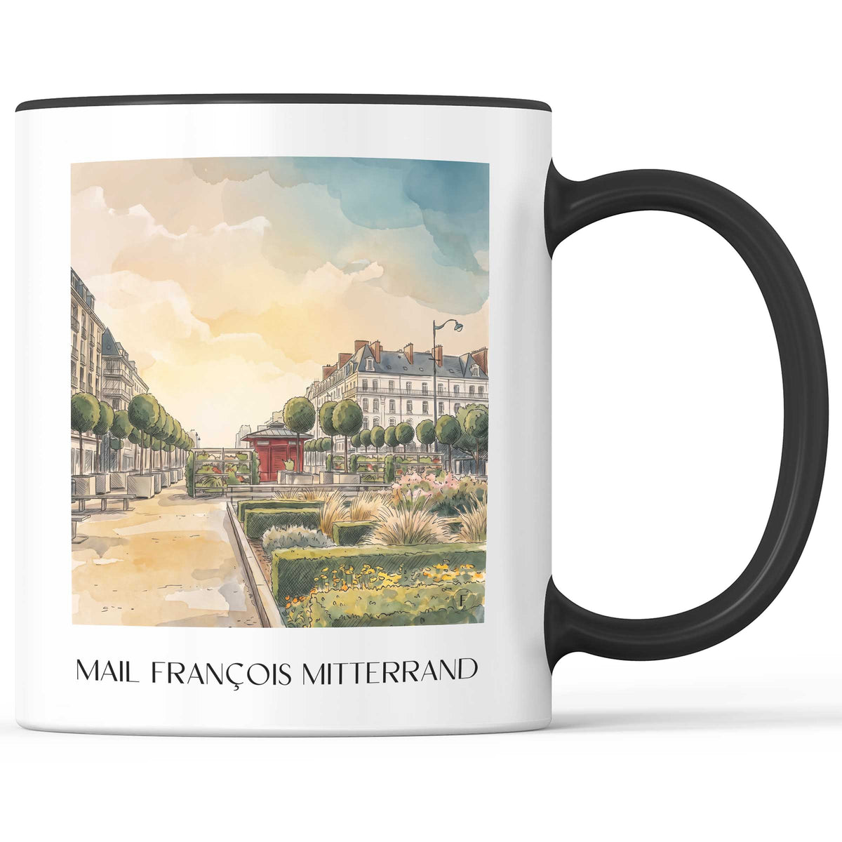 mail-françois-mitterrand-rennes-frankreich-kaffeebecher-aquarell