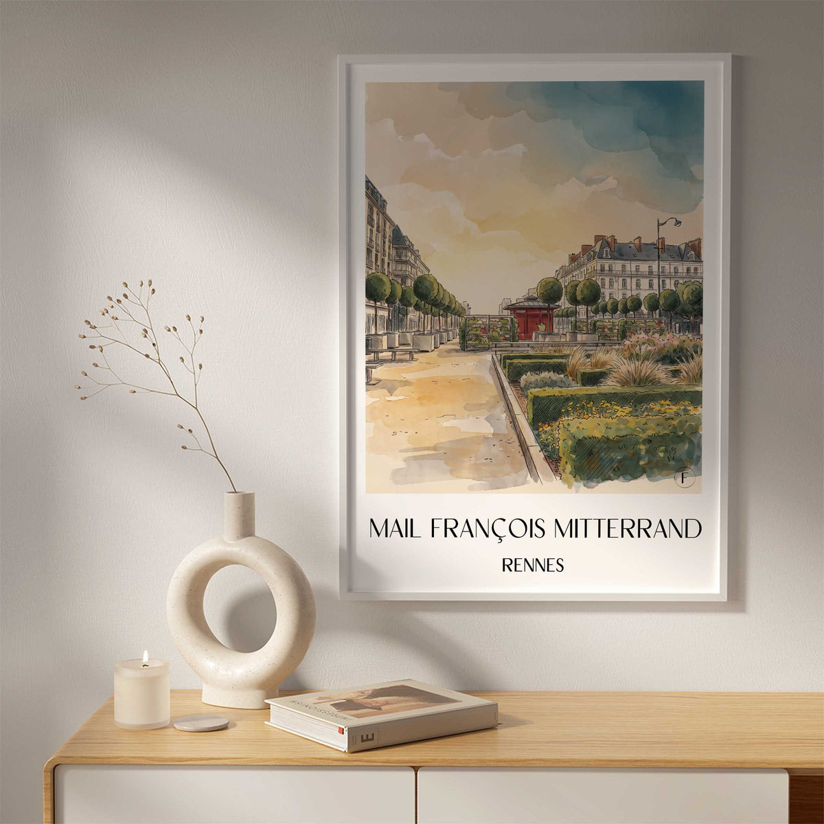 mail-françois-mitterrand-rennes-frankreich-poster-aquarell