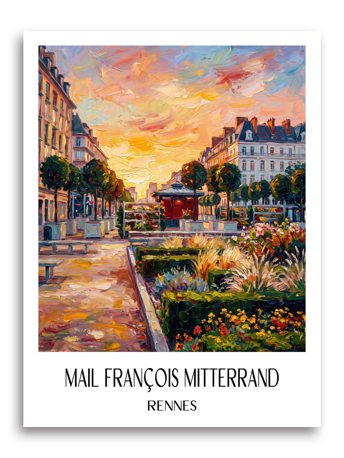 Mail François Mitterrand Poster - Rennes - Frankreich Kunstdruck - Ölgemälde von A4 bis A1 - favplace