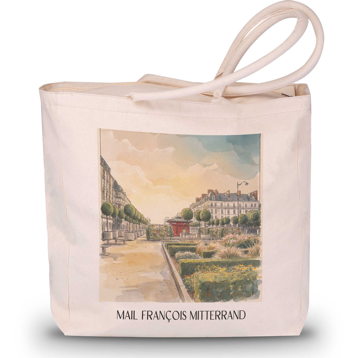 Mail François Mitterrand Shopping Tasche - Rennes - Frankreich Tote Bag - Einkaufstasche im Aquarell Stil - favplace