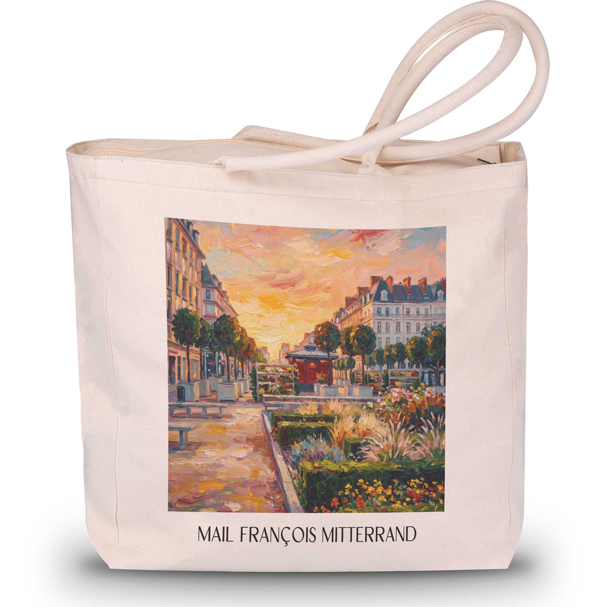Mail François Mitterrand Shopping Tasche - Rennes - Frankreich Tote Bag - Einkaufstasche im Ölgemälde Stil - favplace