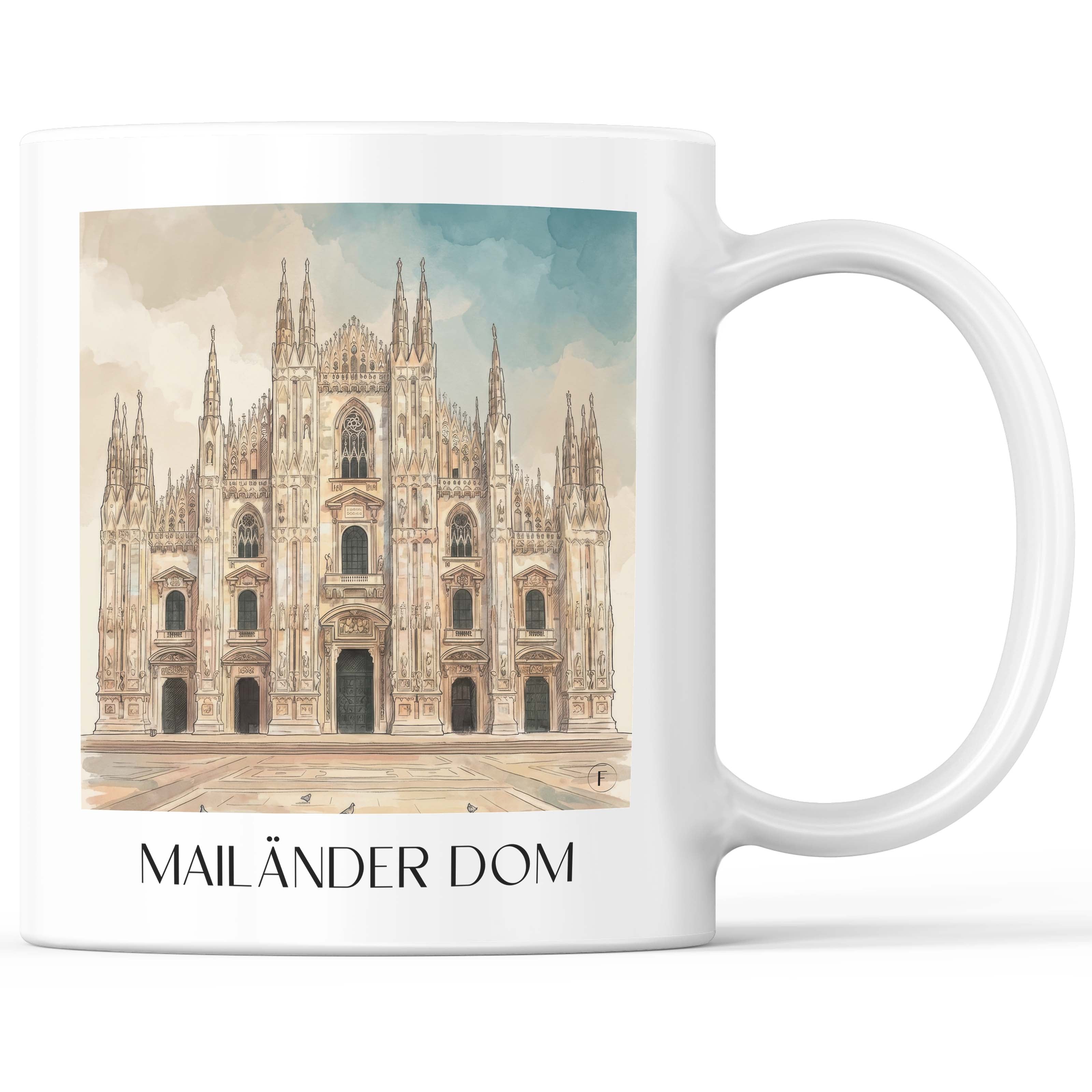 Mailänder Dom - Italien Becher - Kaffeetasse im Aquarell Stil - favplace