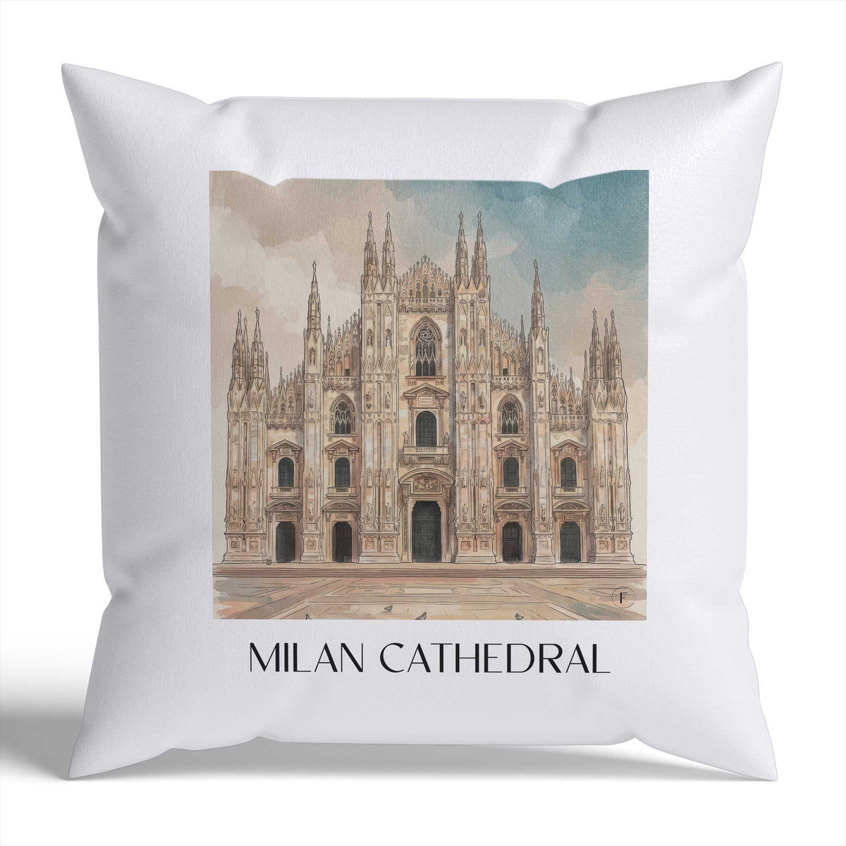Mailänder Dom Kissenhülle - Zierkissen Bezug - Italien - Italien Kissen bzw. Kissenbezug im Aquarell Stil - favplace
