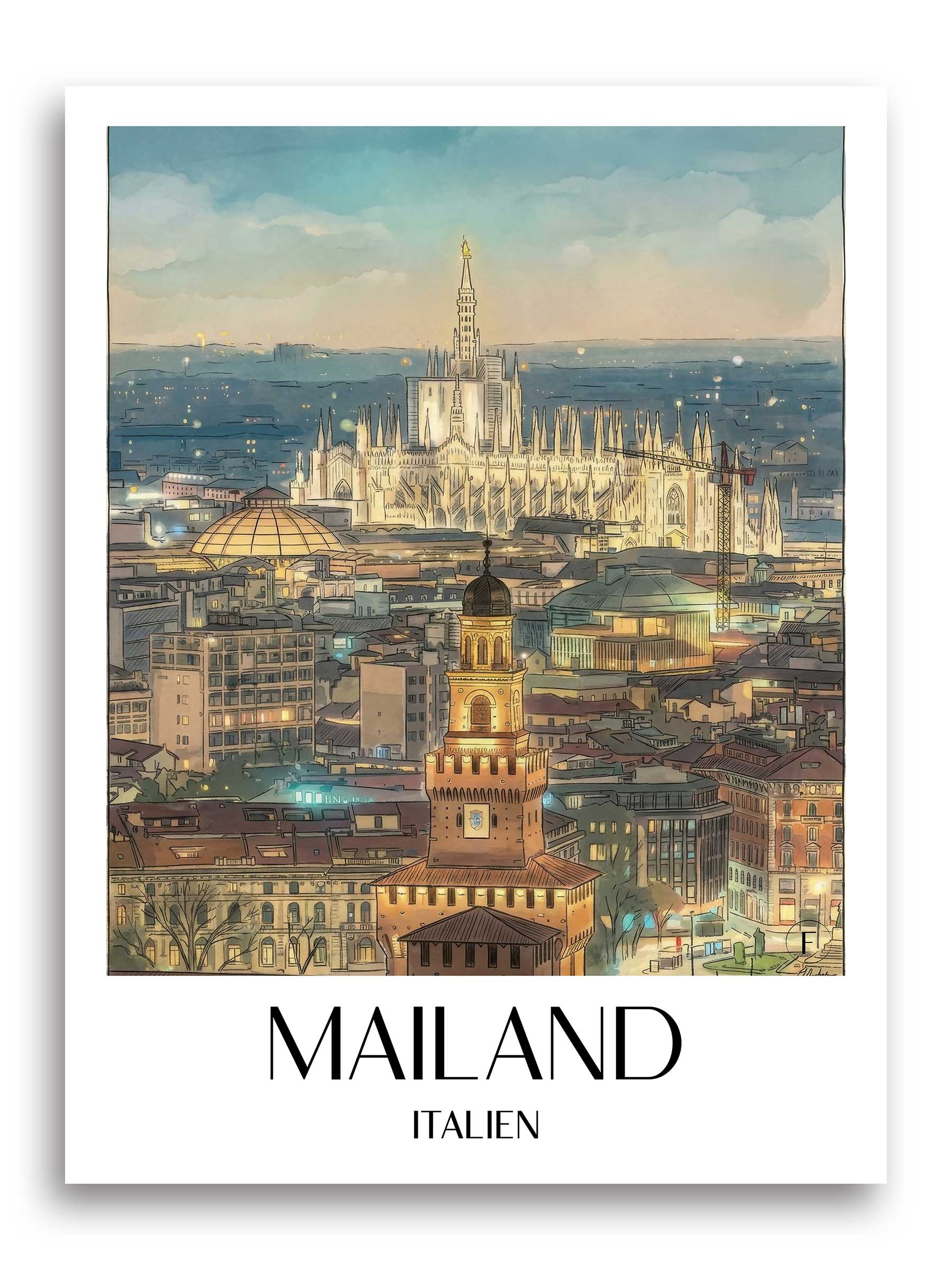 mailand-italien-italien-poster-aquarell
