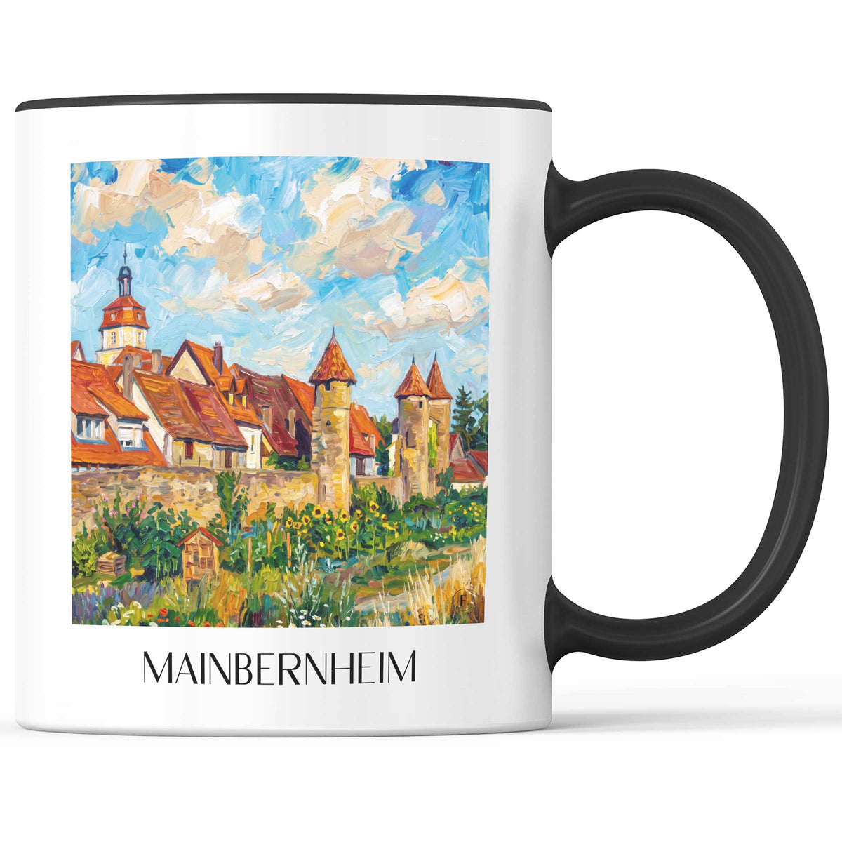 Mainbernheim Kaffeebecher - Mainfranken - Deutschland Becher - Kaffeetasse im Ölgemälde Stil