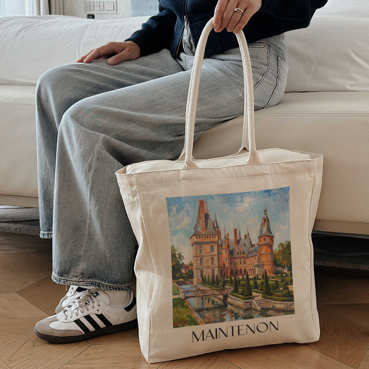 maintenon-eure-et-loir-frankreich-einkaufstasche-oil-painting-oelgemaelde