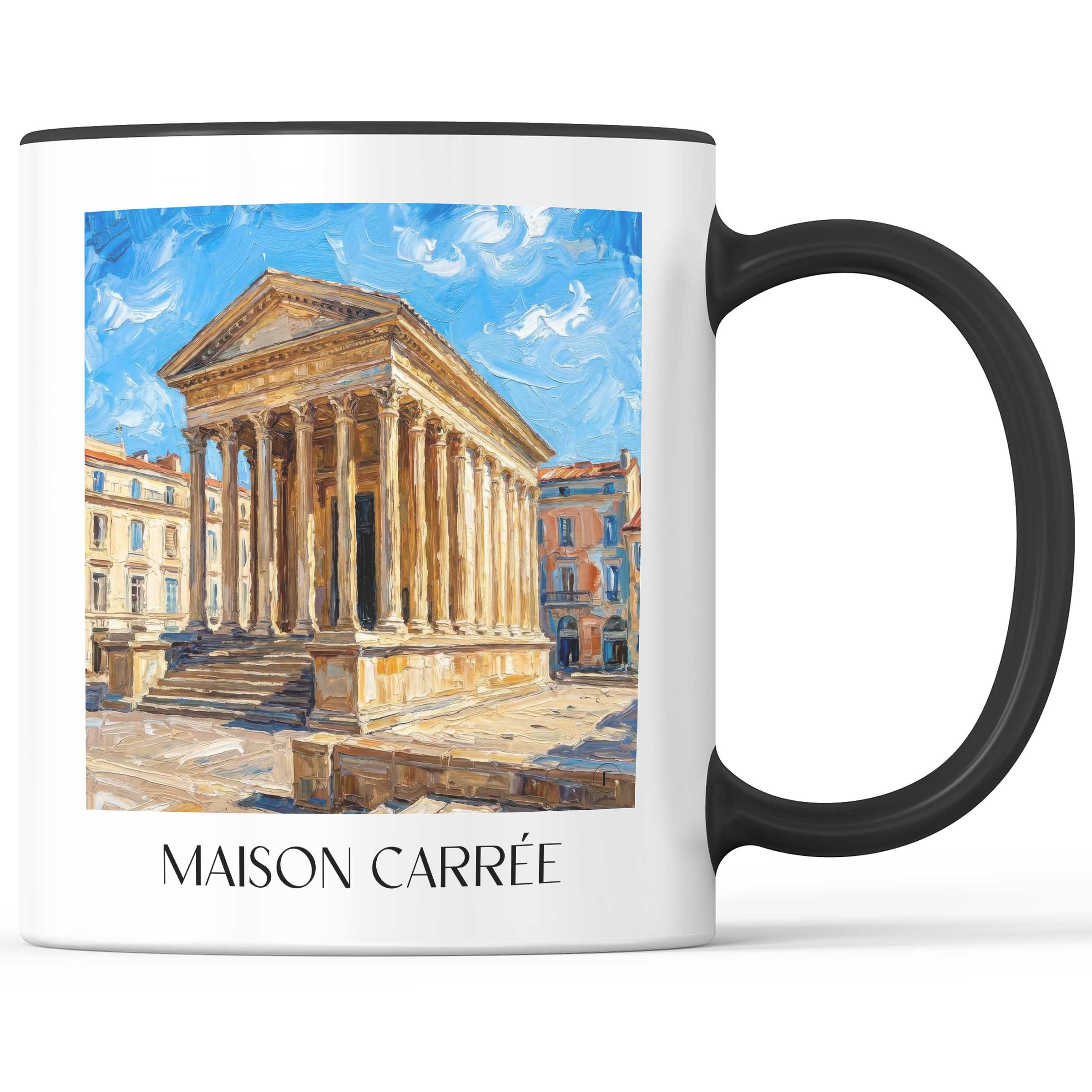 Maison Carrée Kaffeebecher - Nîmes - Frankreich Becher - Kaffeetasse im Ölgemälde Stil - favplace