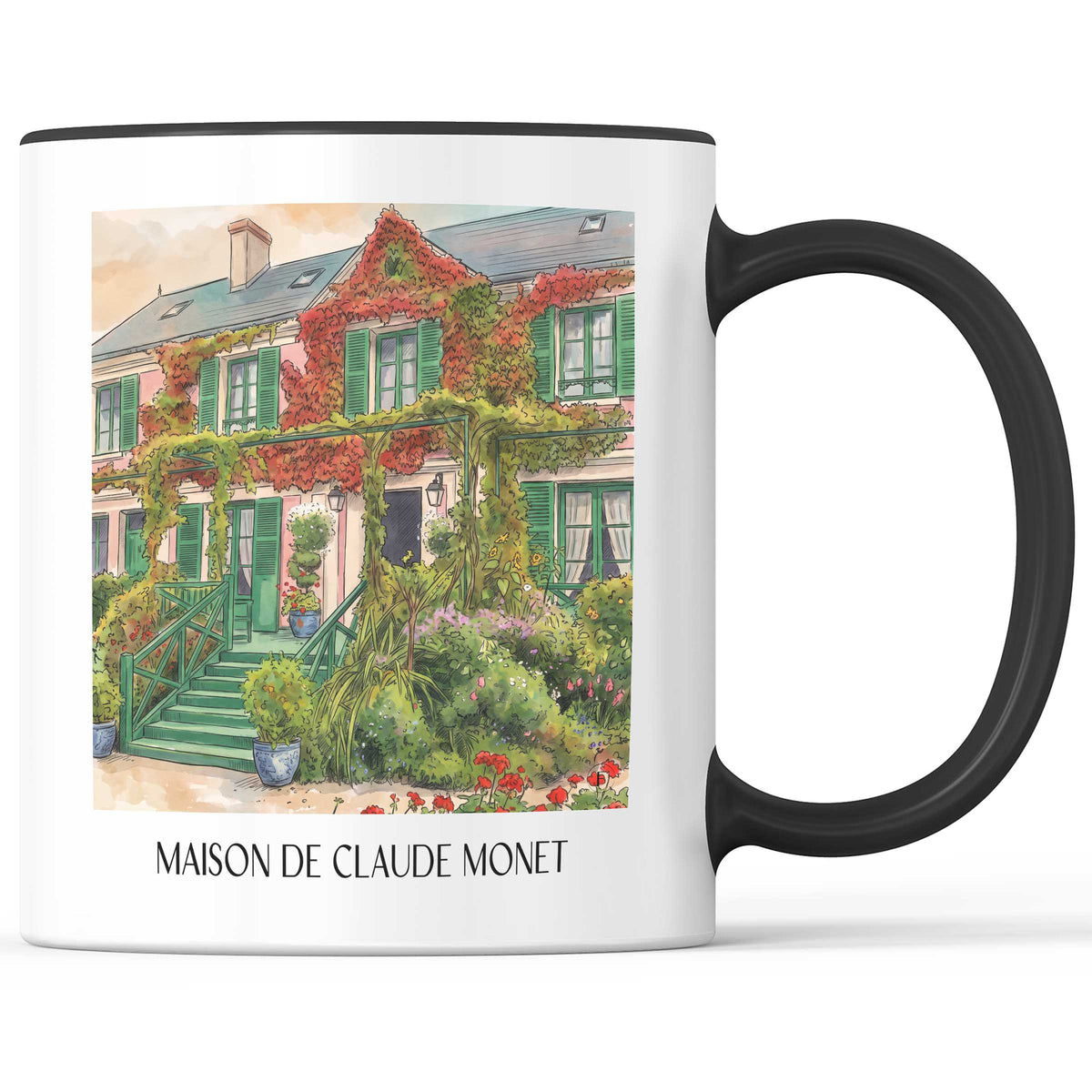 maison-de-claude-monet-giverny-frankreich-kaffeebecher-aquarell