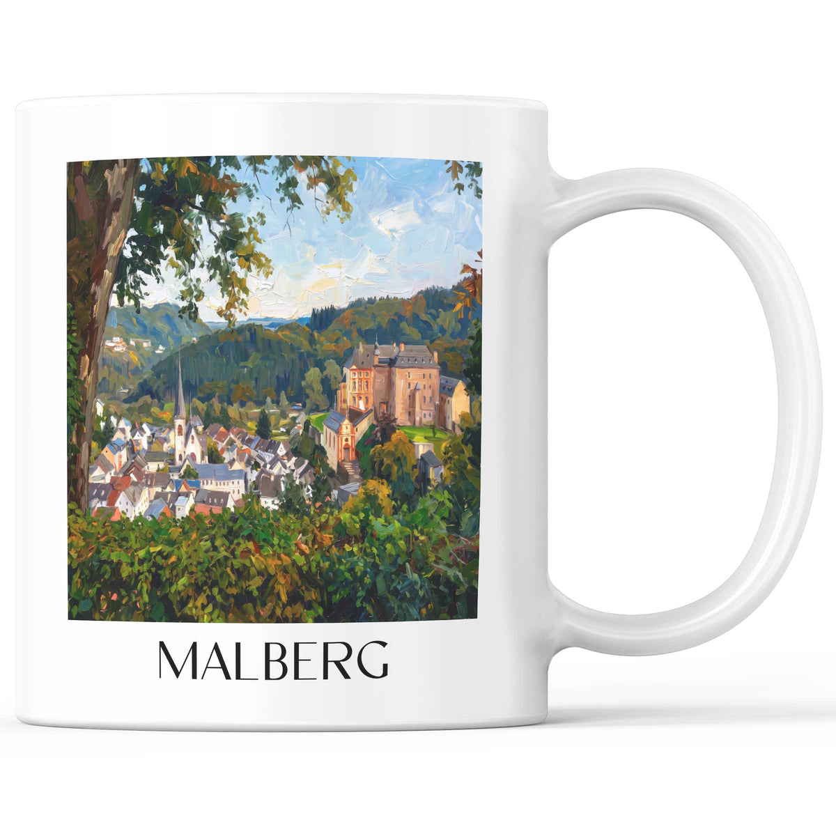 Malberg Kaffeebecher - Spessart - Deutschland Becher - Kaffeetasse im Ölgemälde Stil - favplace
