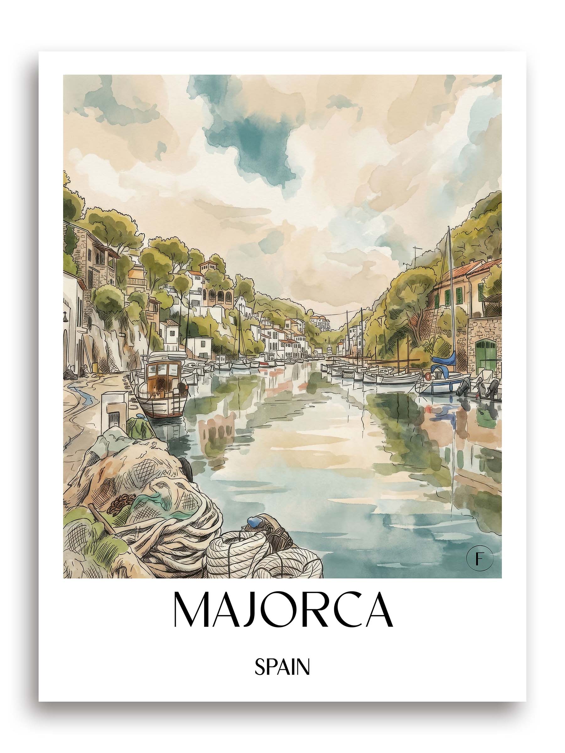 Mallorca Poster - Spanien - Spanien Kunstdruck - Aquarell von A4 bis A1 - favplace