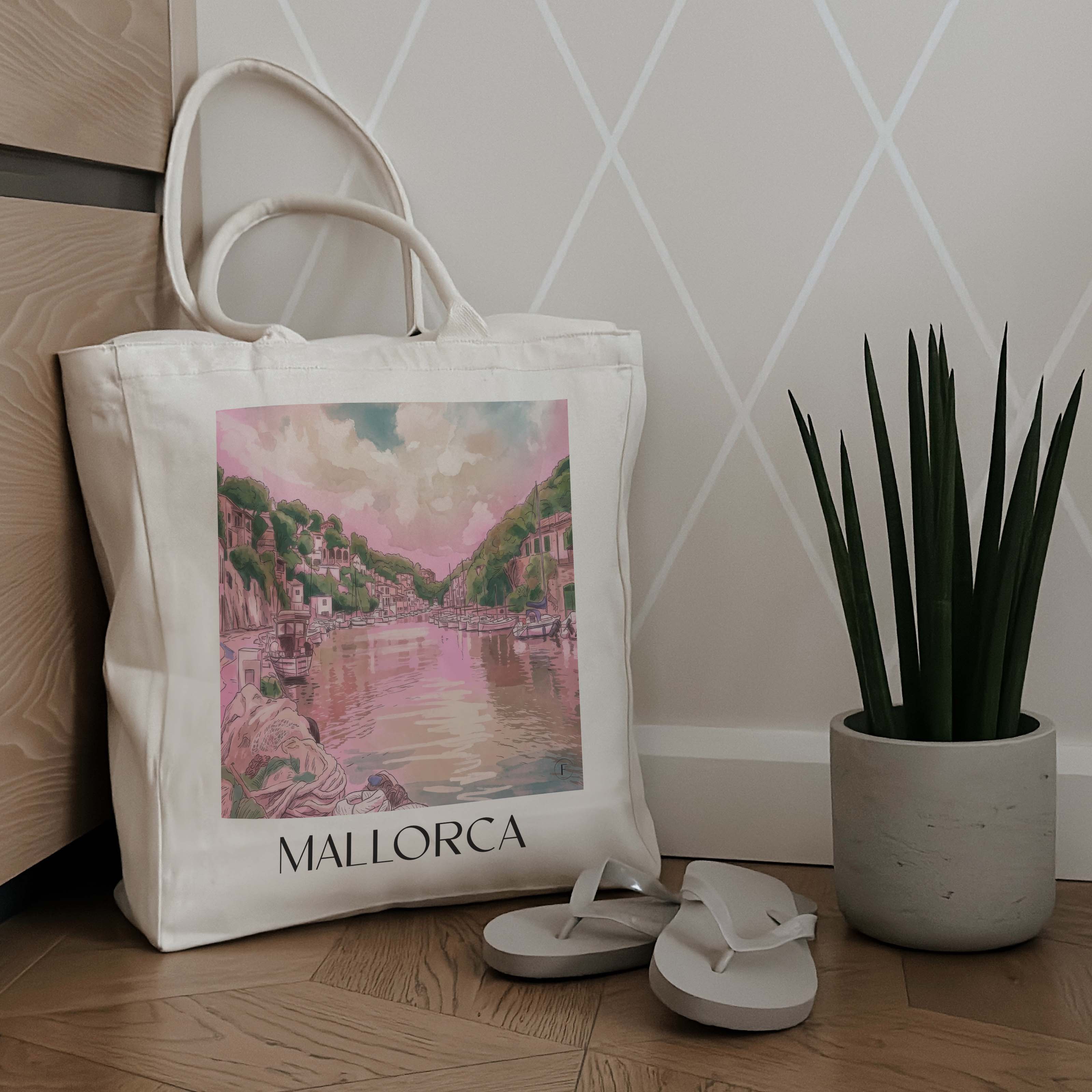 mallorca-spanien-spanien-einkaufstasche-aquarell-pink-rosa