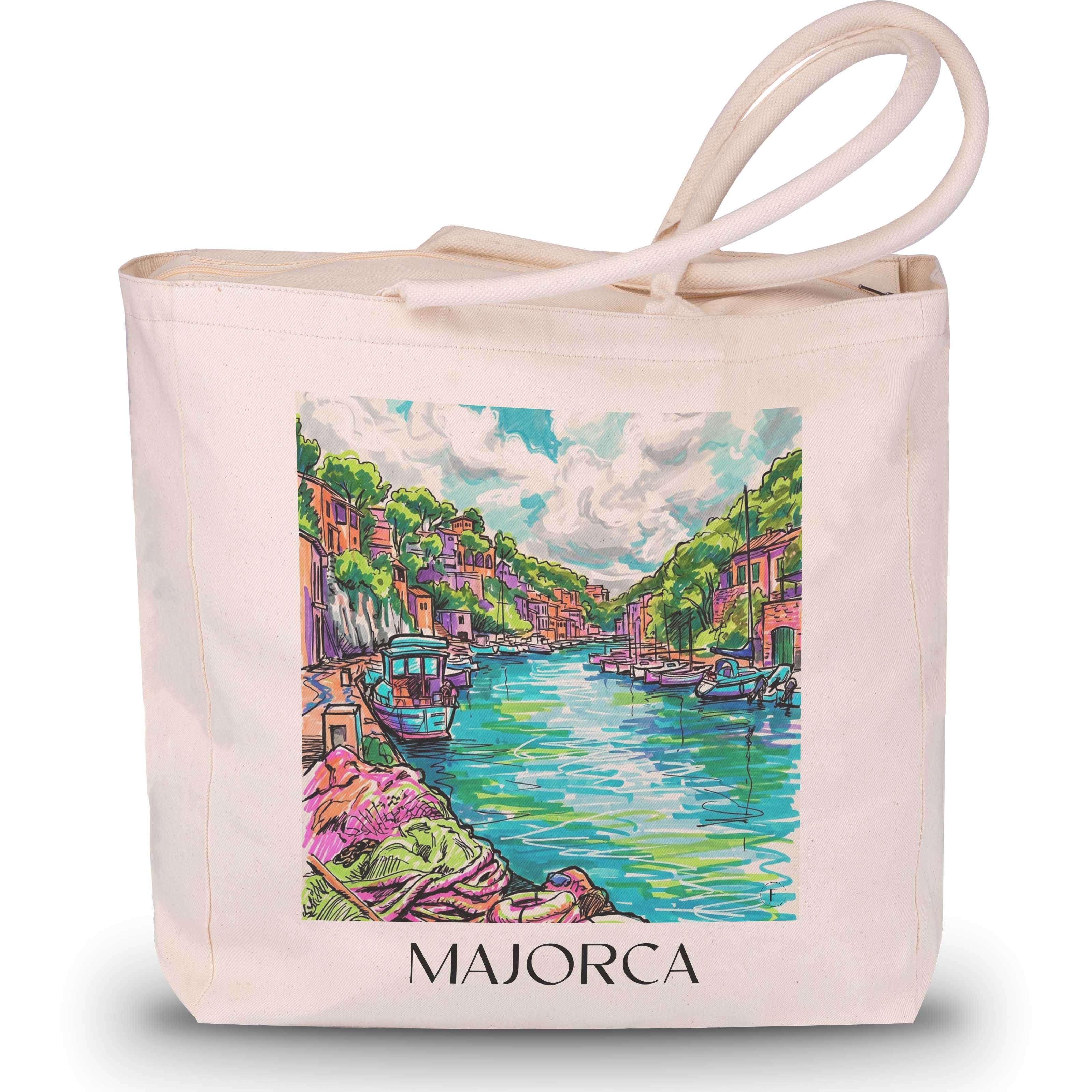 Mallorca Shopping Tasche - Spanien - Spanien Tote Bag - Einkaufstasche im Tag Graffiti Stil - favplace