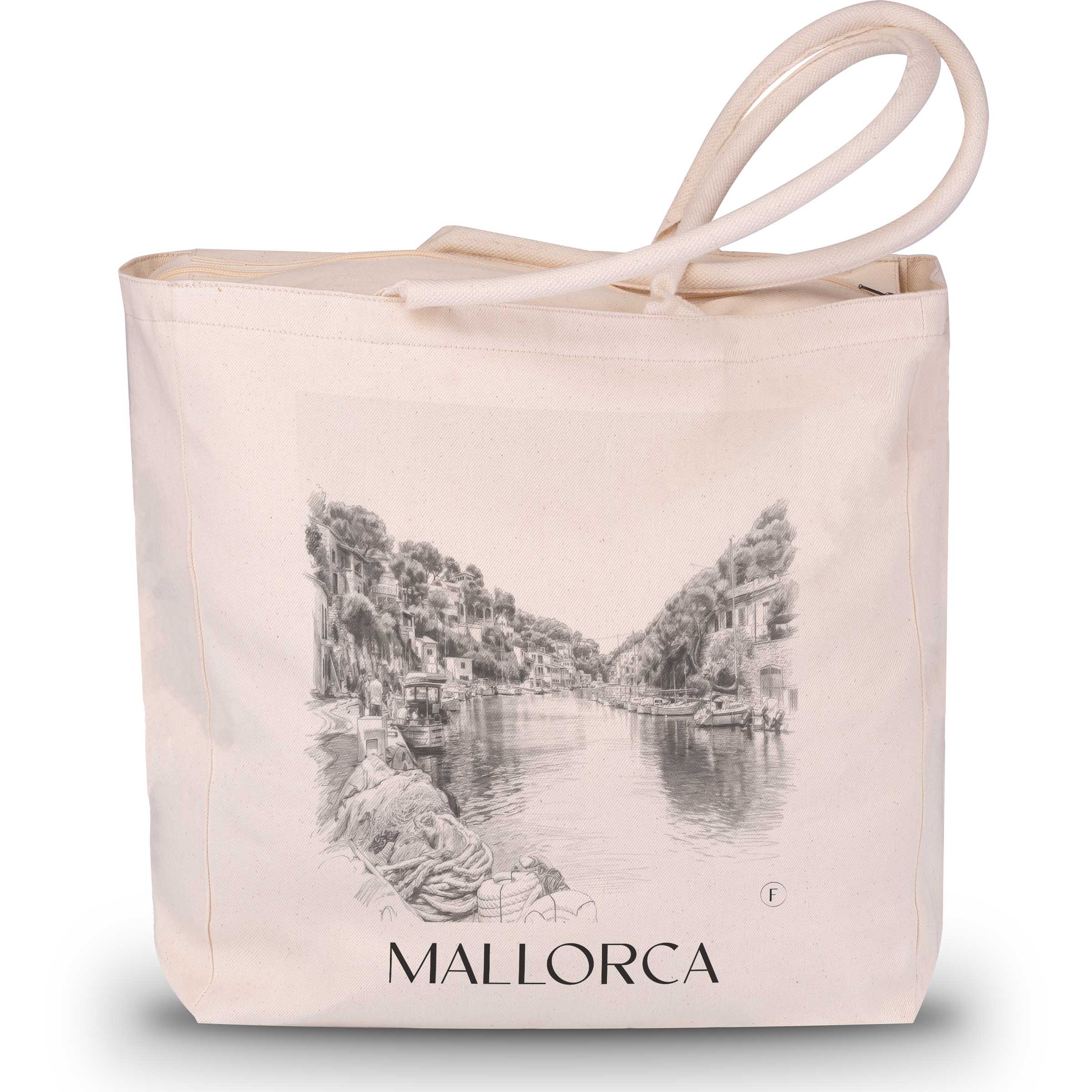 Mallorca Shopping Bag - Spain - Spain Tote Bag - Drawing Style Shopping Bag