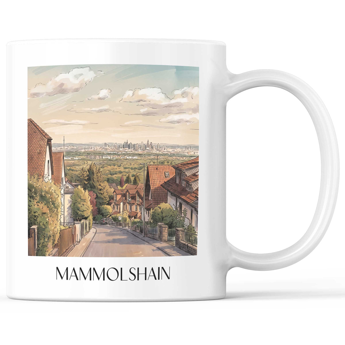 Mammolshain Kaffeebecher - Taunus - Deutschland Becher - Kaffeetasse im Aquarell Stil