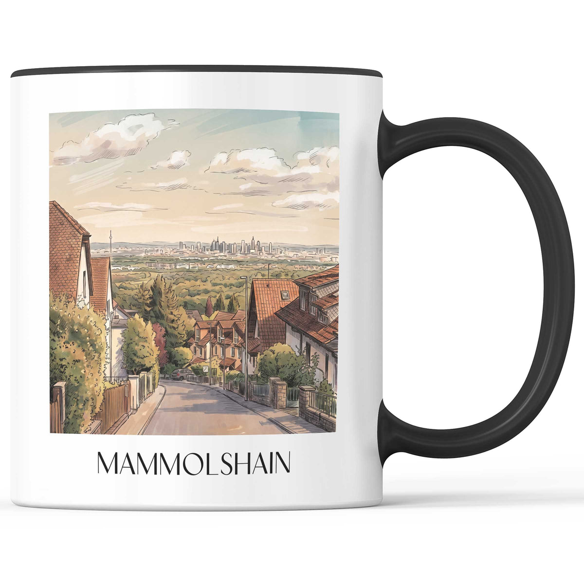 Mammolshain Kaffeebecher - Taunus - Deutschland Becher - Kaffeetasse im Aquarell Stil