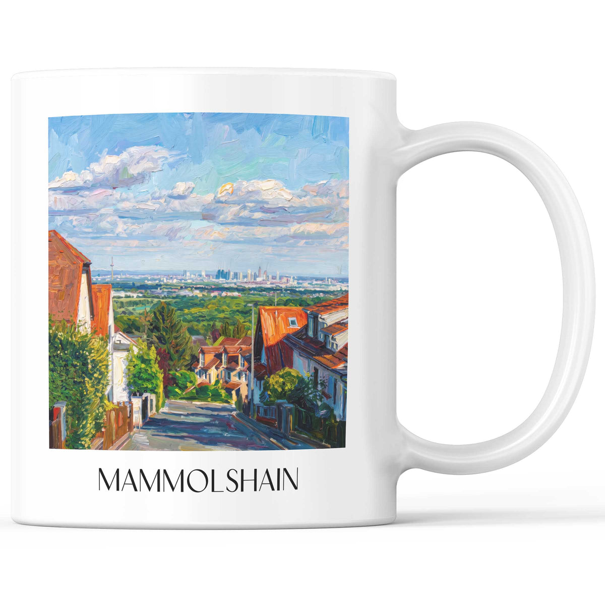 Mammolshain Kaffeebecher - Taunus - Deutschland Becher - Kaffeetasse im Ölgemälde Stil - favplace