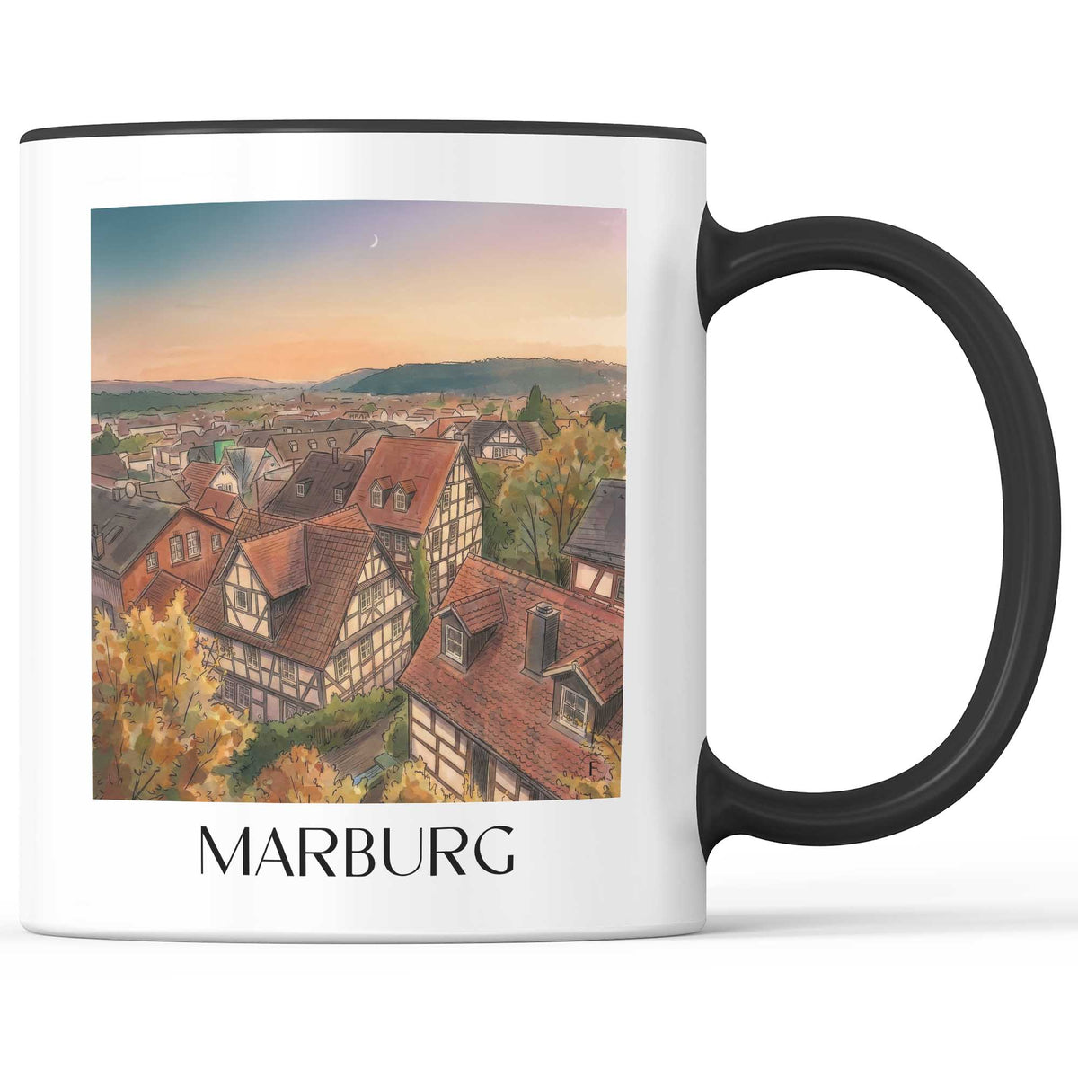marburg-hessen-deutschland-kaffeebecher-aquarell