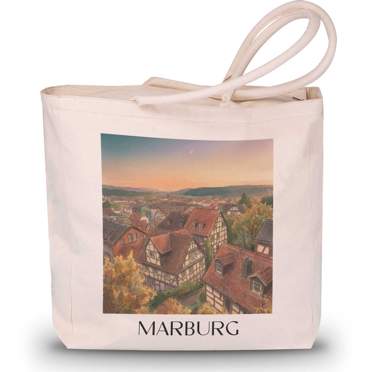 marburg-hessen-deutschland-einkaufstasche-aquarell