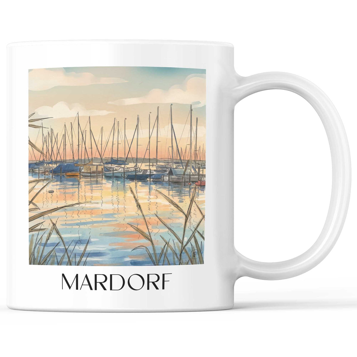 Mardorf Kaffeebecher - Steinhuder Meer - Deutschland Becher - Kaffeetasse im Aquarell Stil - favplace