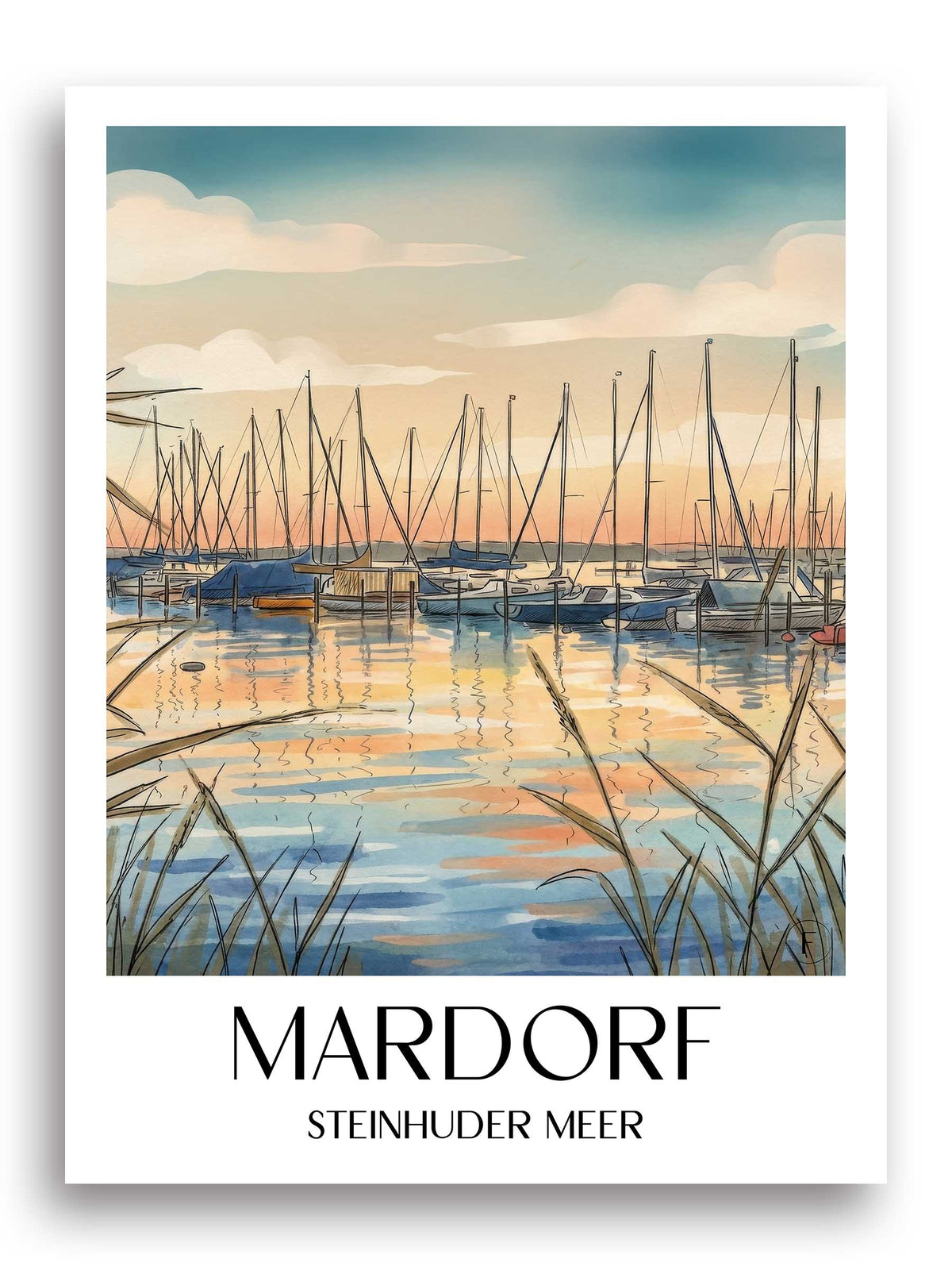 mardorf-steinhuder-meer-deutschland-poster-aquarell
