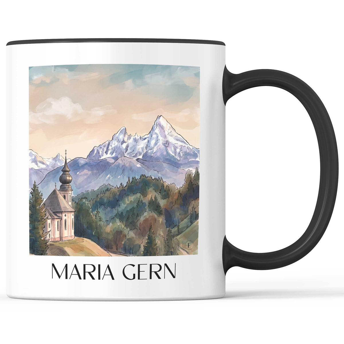 maria-gern-berchtesgadener-land-deutschland-kaffeebecher-aquarell